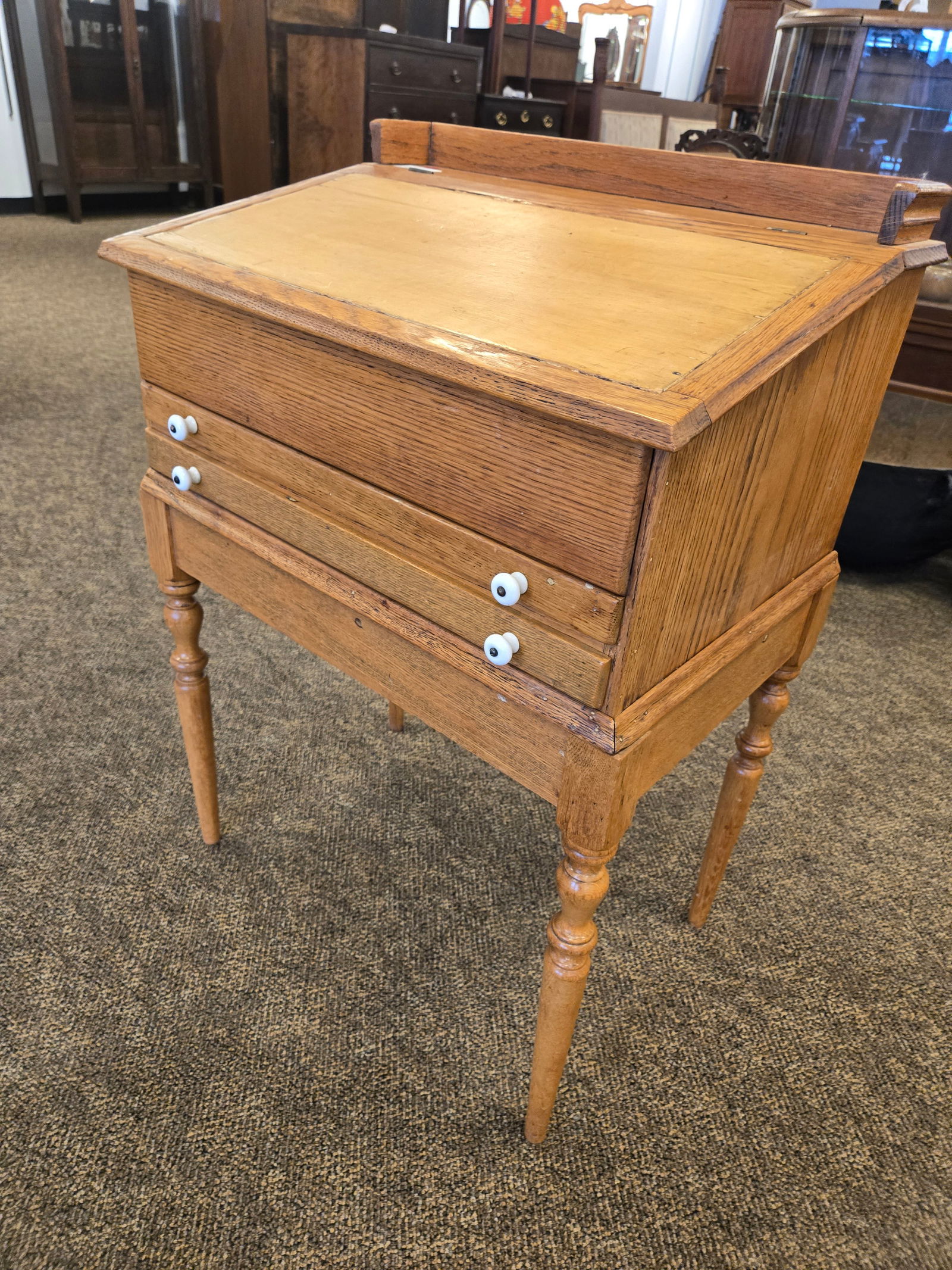 Oak Slant Front Desk (1 of 7)