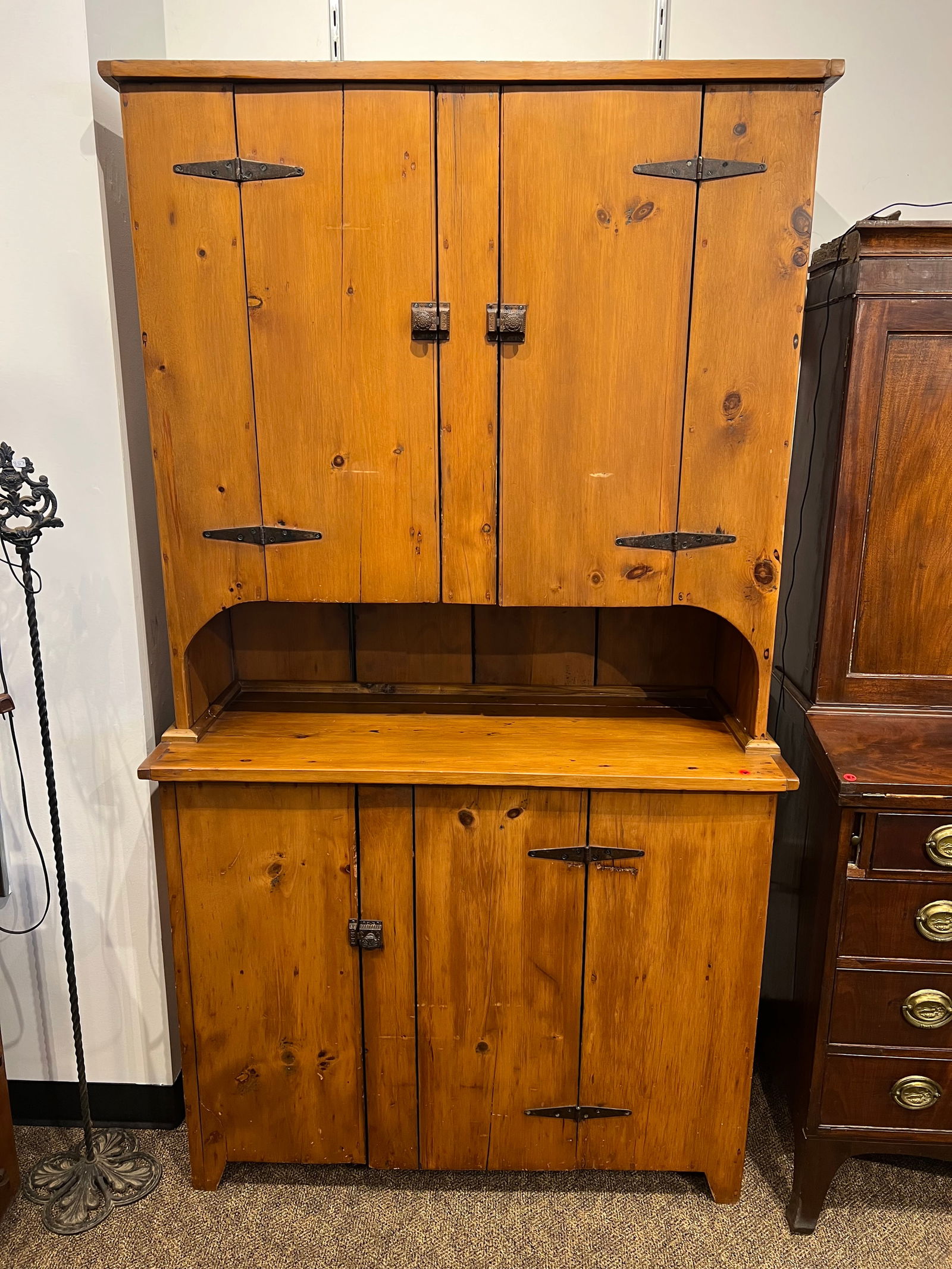 Primitive Hutch: Primitive Hutch. 3 doors. Iron latches and hinges