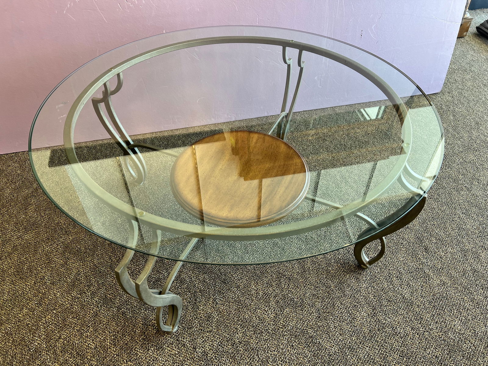 Large Glass Top Table - 2