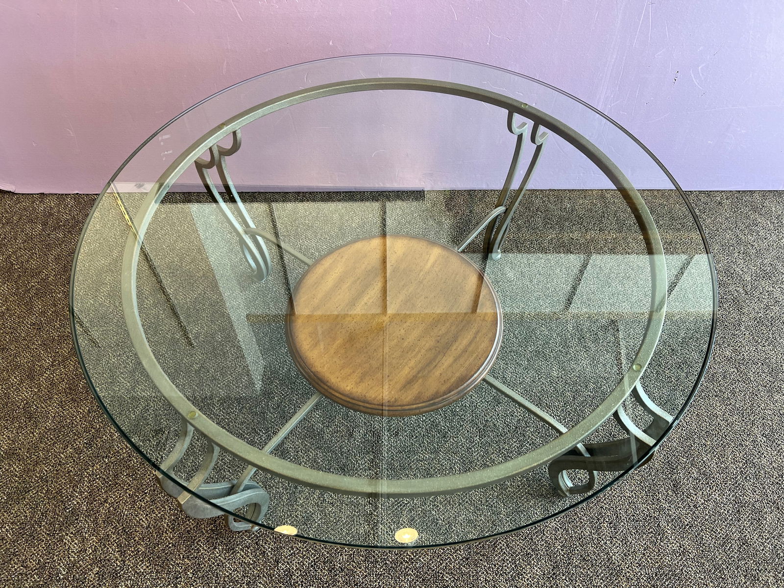 Large Glass Top Table - 3
