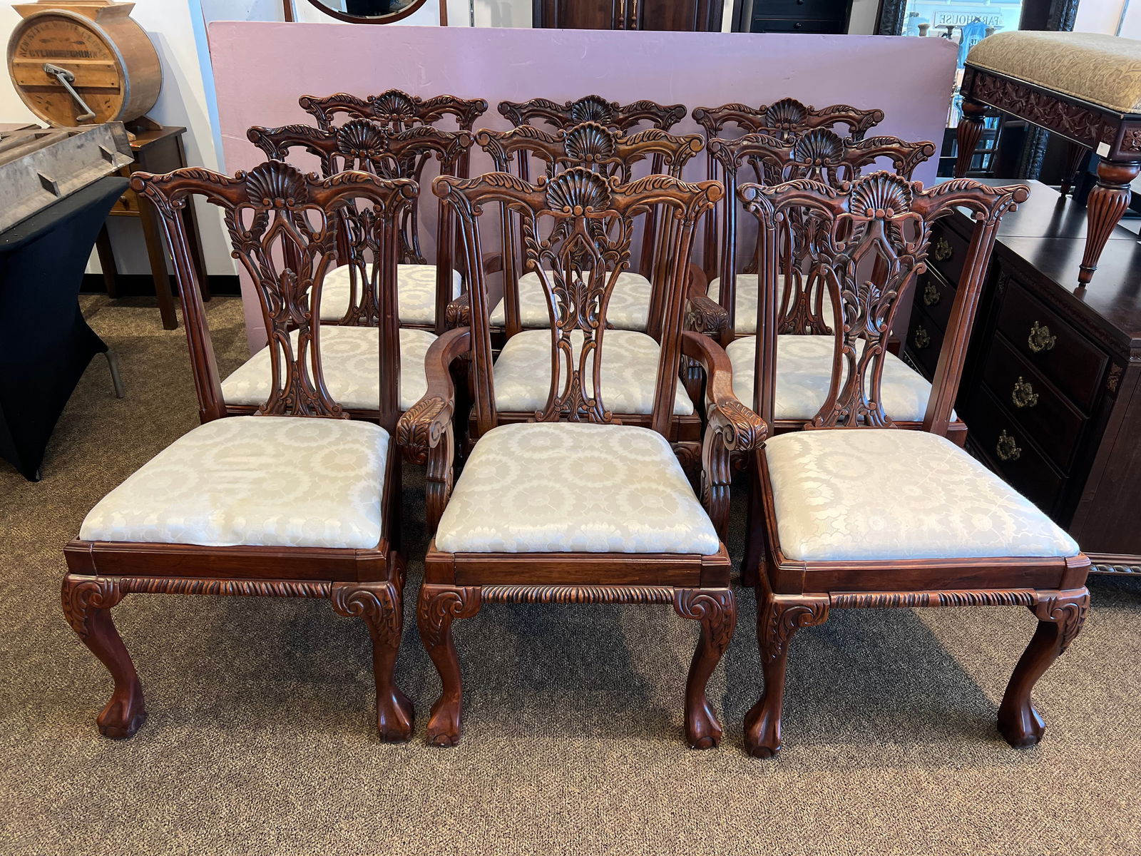Set of 9 Mahogany Dinigroom Chairs (1 of 6)