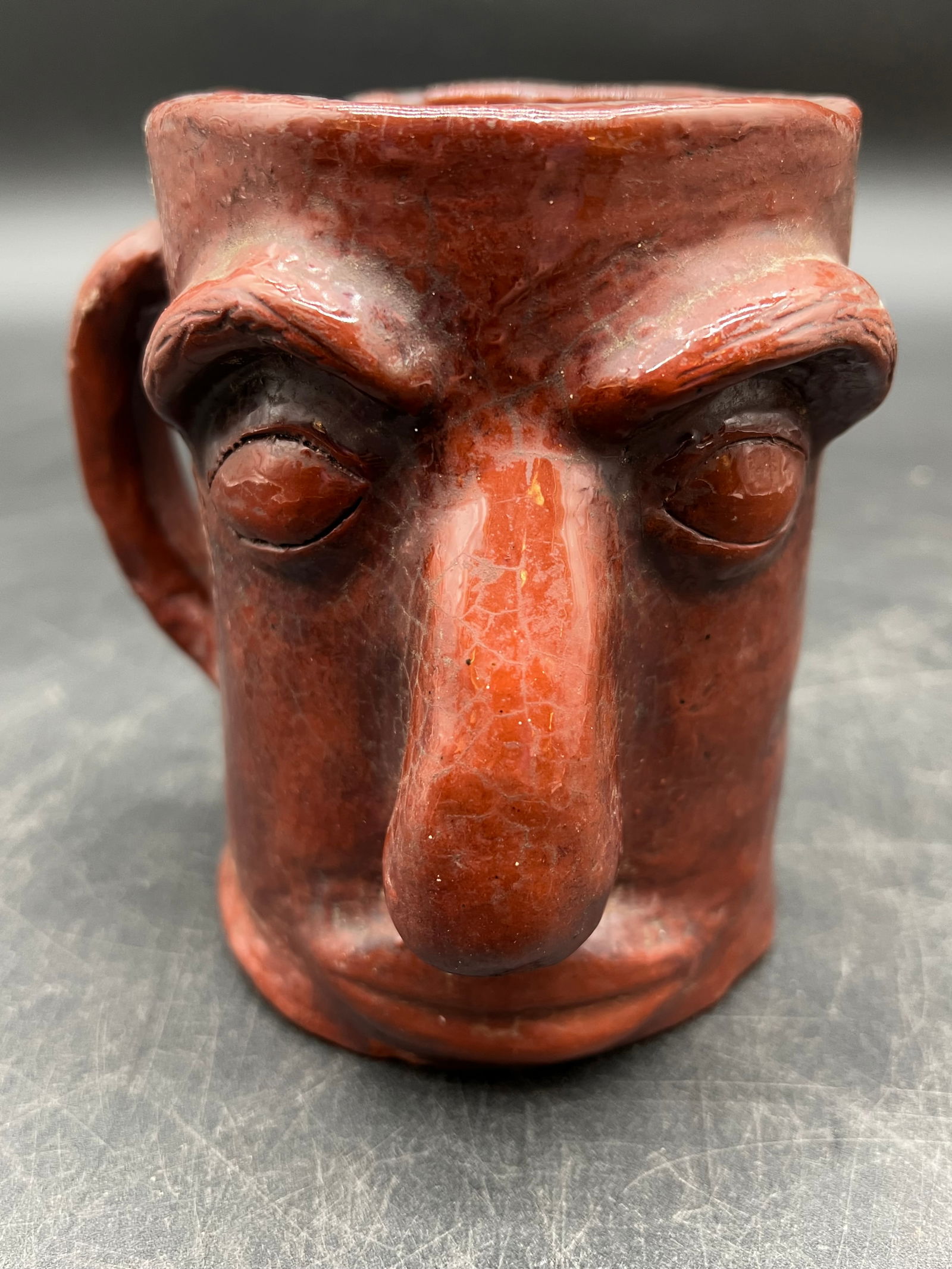 Signed Copeland Pottery Face Mug: Signed Copeland Pottery Face Mug