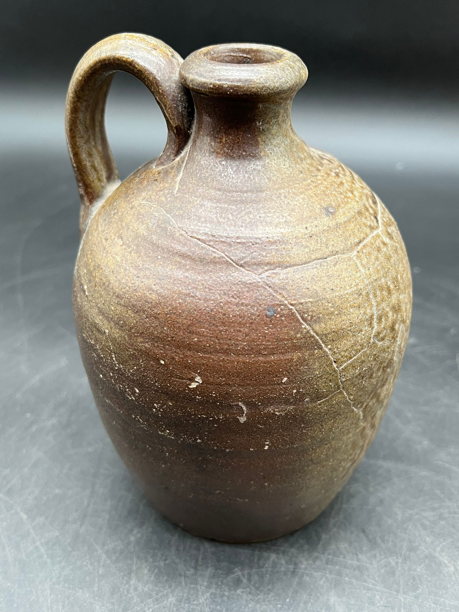 Brown Stopneware Jug: Brown Stopneware Jug. Brown salt glaze