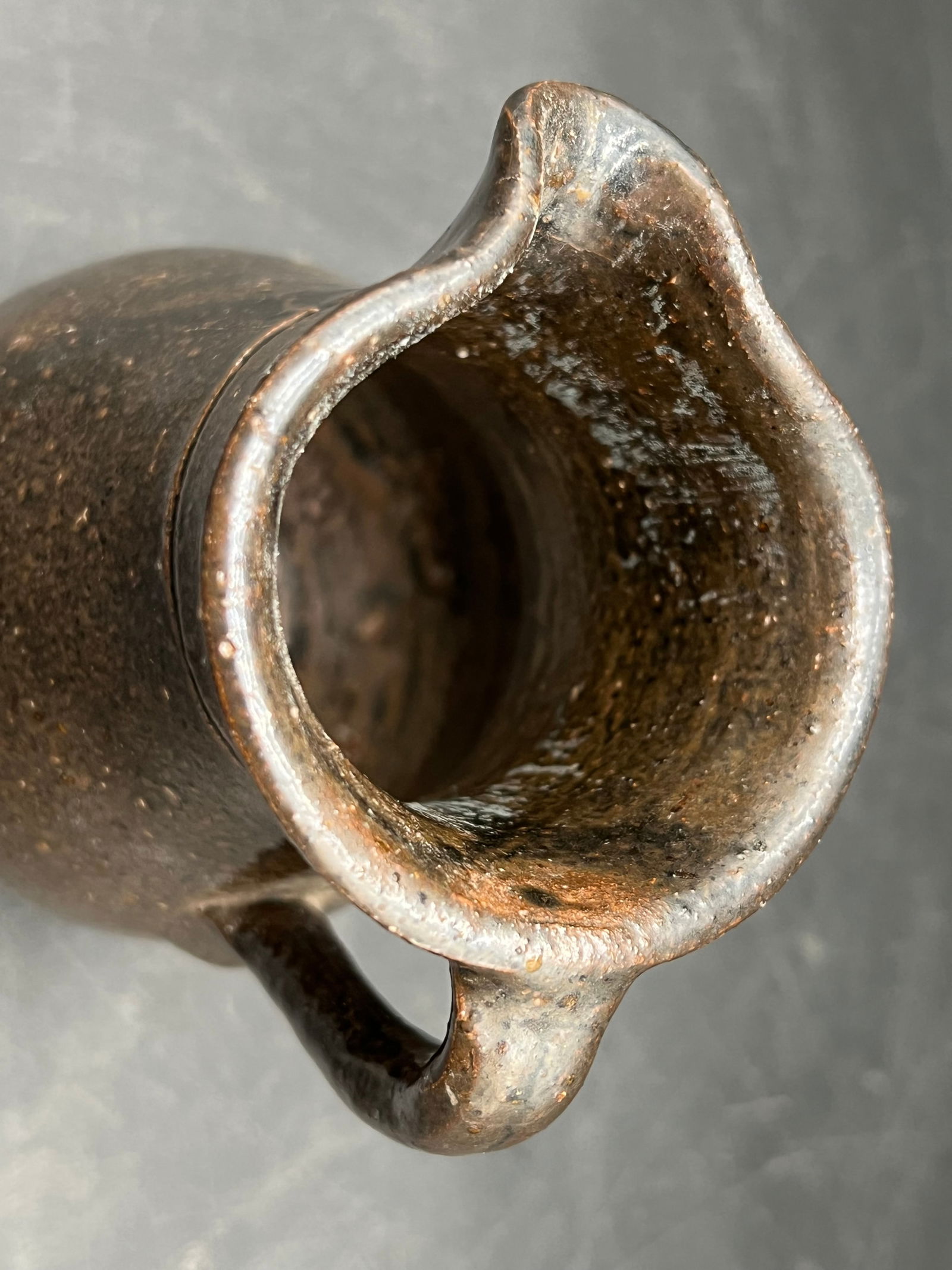 Brown Stoneware Pitcher - 3