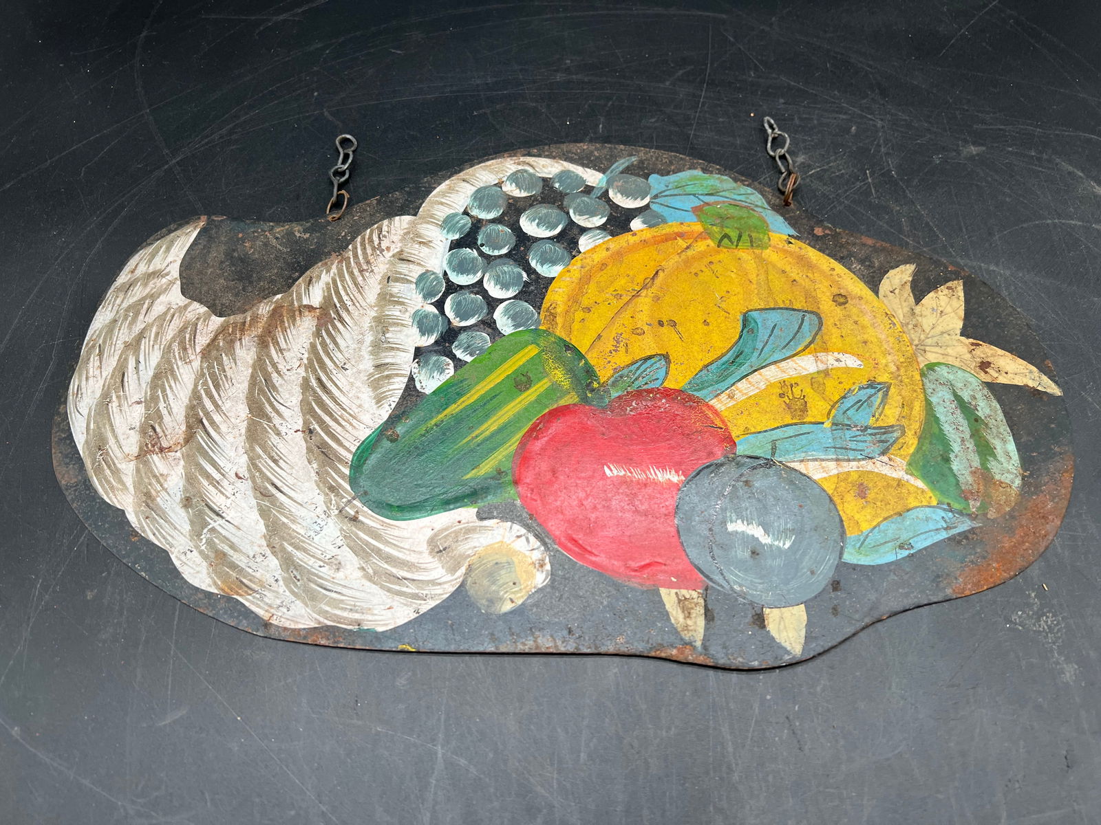 Cornucopia Metal Hanging Sign: Cornucopia Metal Hanging Sign