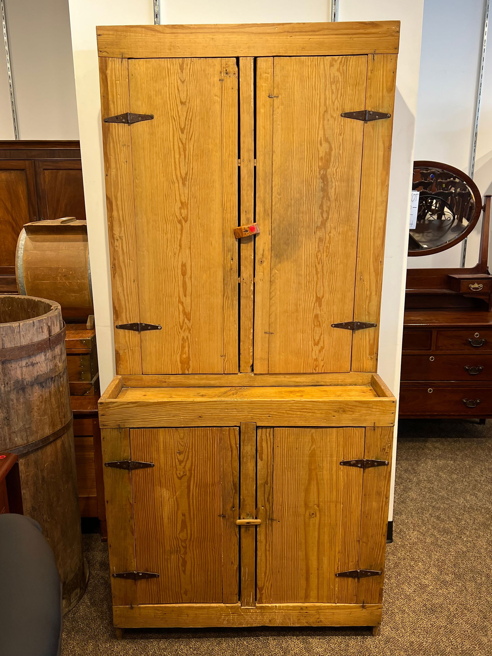 Primitive Pine Stepback Cupboard (1 of 8)