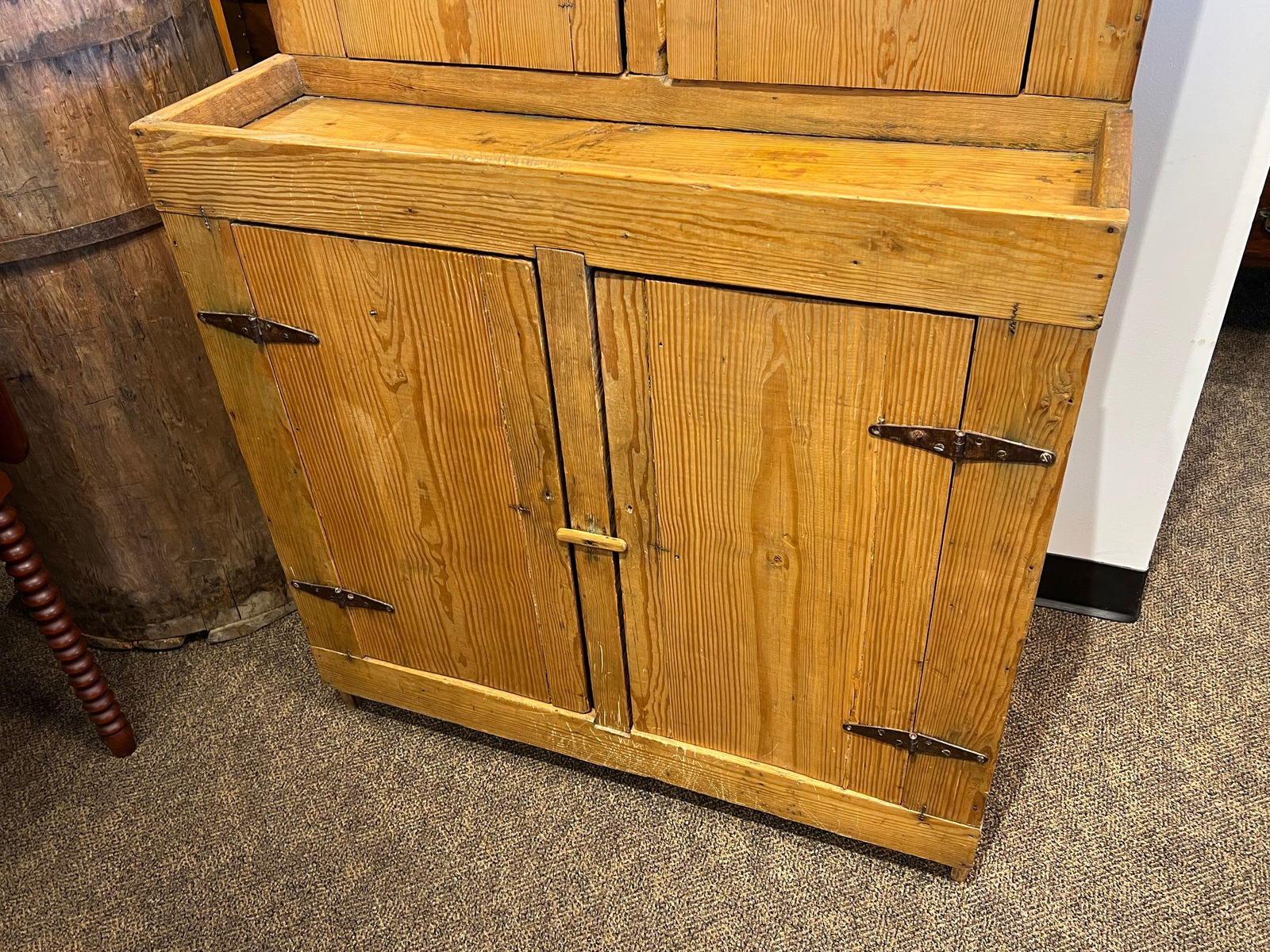 Primitive Pine Stepback Cupboard - 4