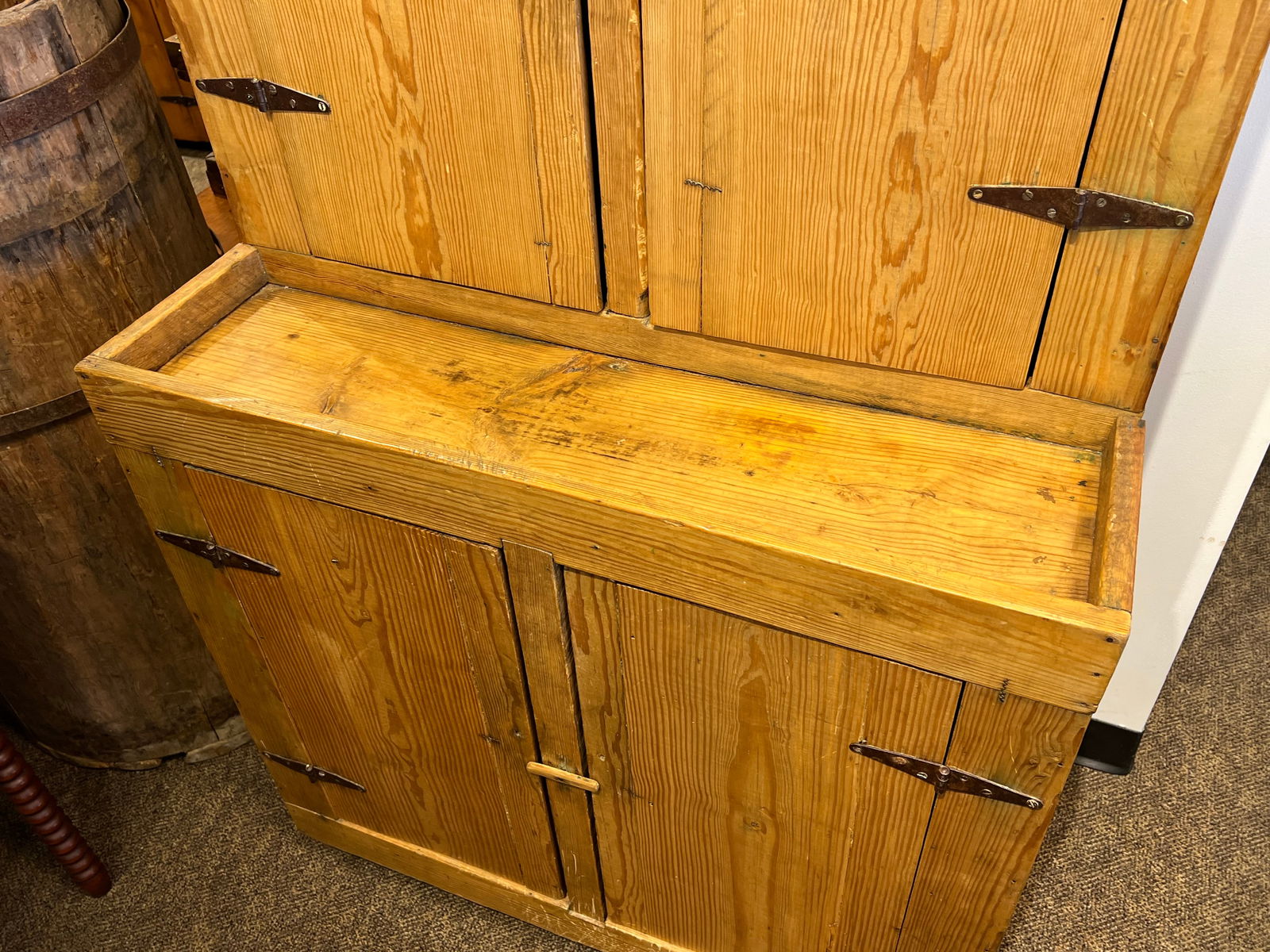 Primitive Pine Stepback Cupboard - 5