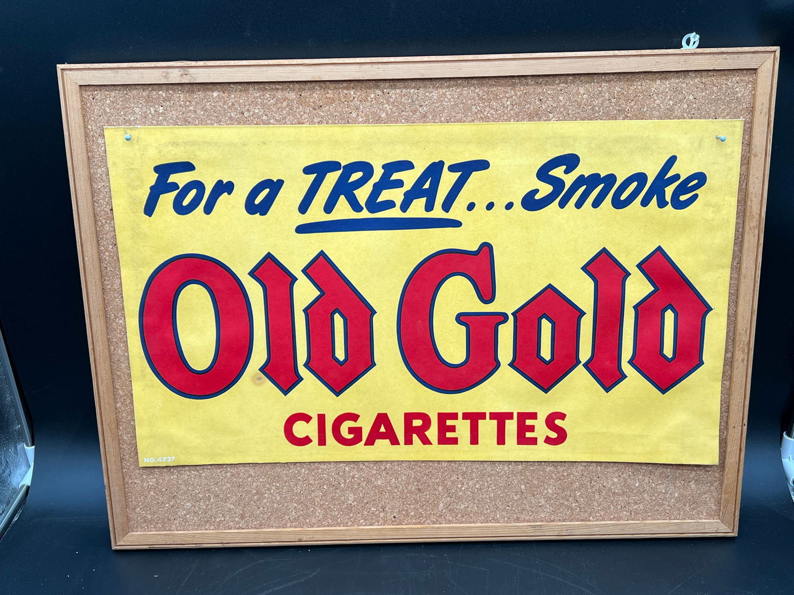 Early Old Gold Advertising Sign: Early Old Gold Advertising Sign. Made out of paper