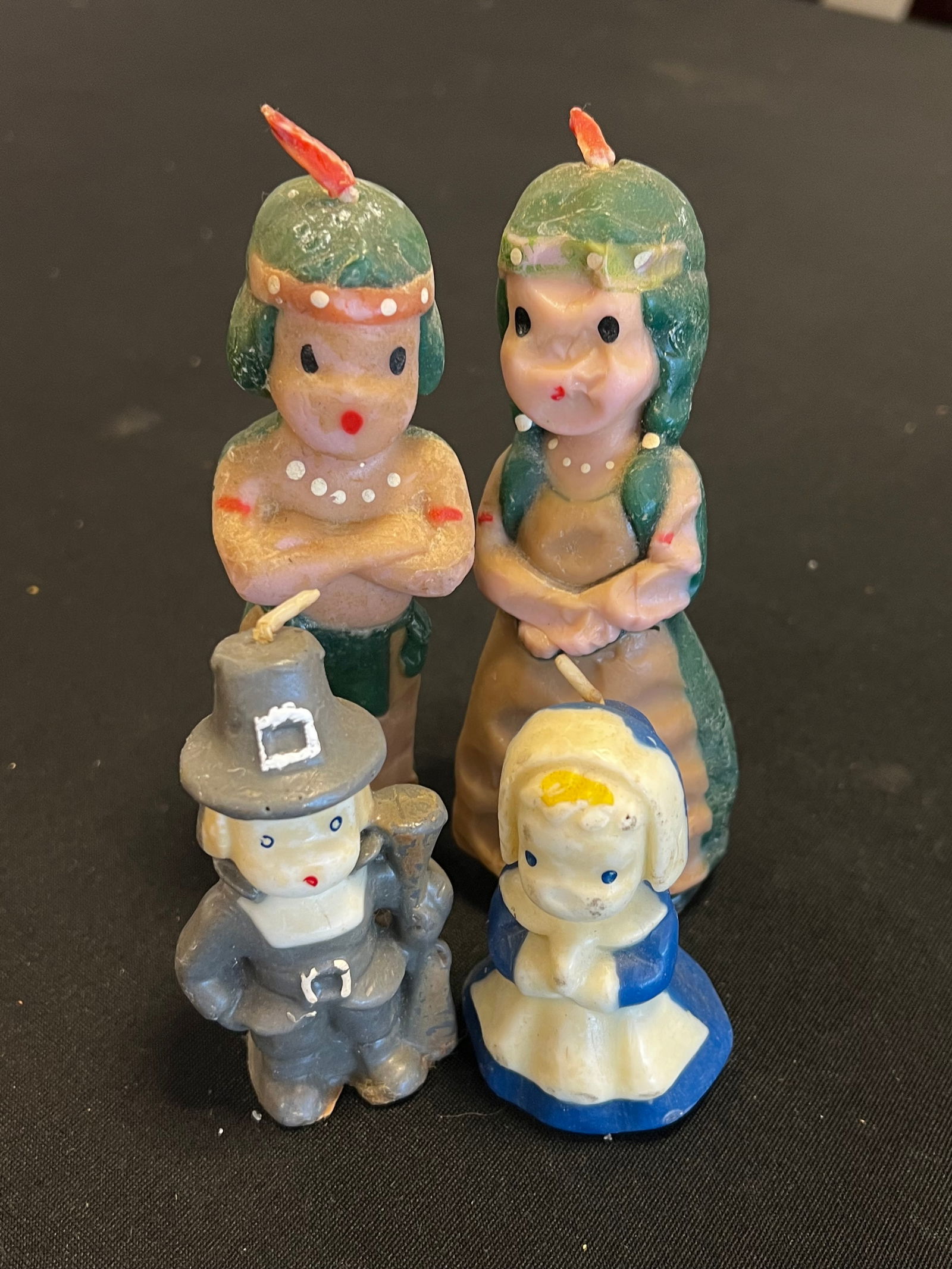 Lot of Indian and Pilgrim Wax Candles: Lot of Indian and Pilgrim Wax Candles. Gurley Candle Company