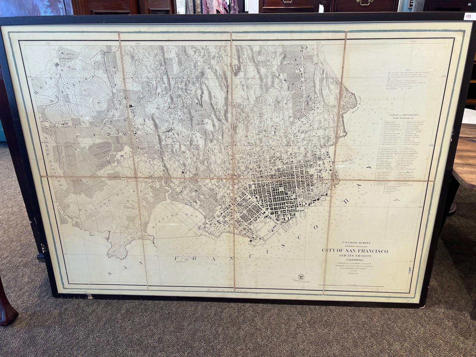 Large Map of San Francisco: Large Map of San Francisco. Published is 1859. Lithograph