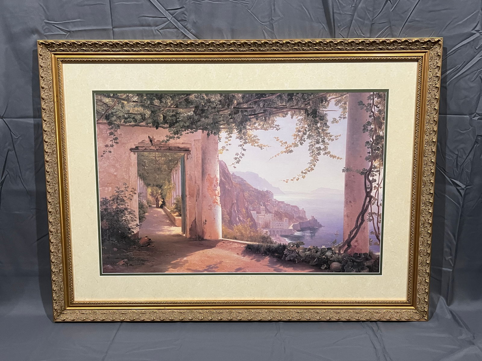 Frame Print "View to the Amalfi Coast": Frame Print"View to the Amalfi Coast". In modern frame. No signature