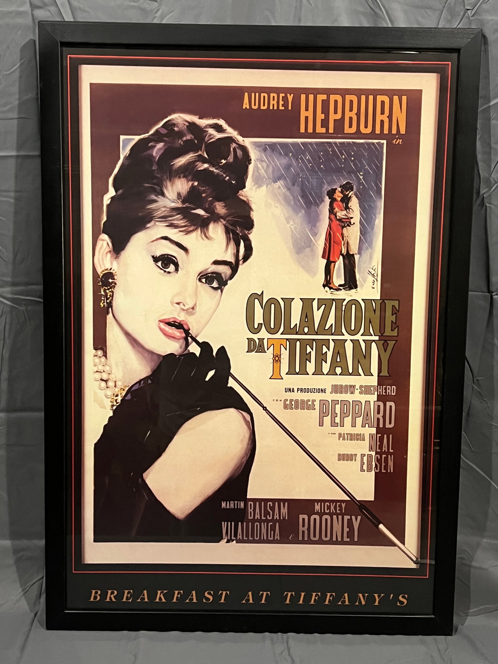 Framed Poster - 1961 film Breakfast at Tiffanyâ€™s: Framed Poster - 1961 film Breakfast at Tiffanyâ€™s. In modern frame.