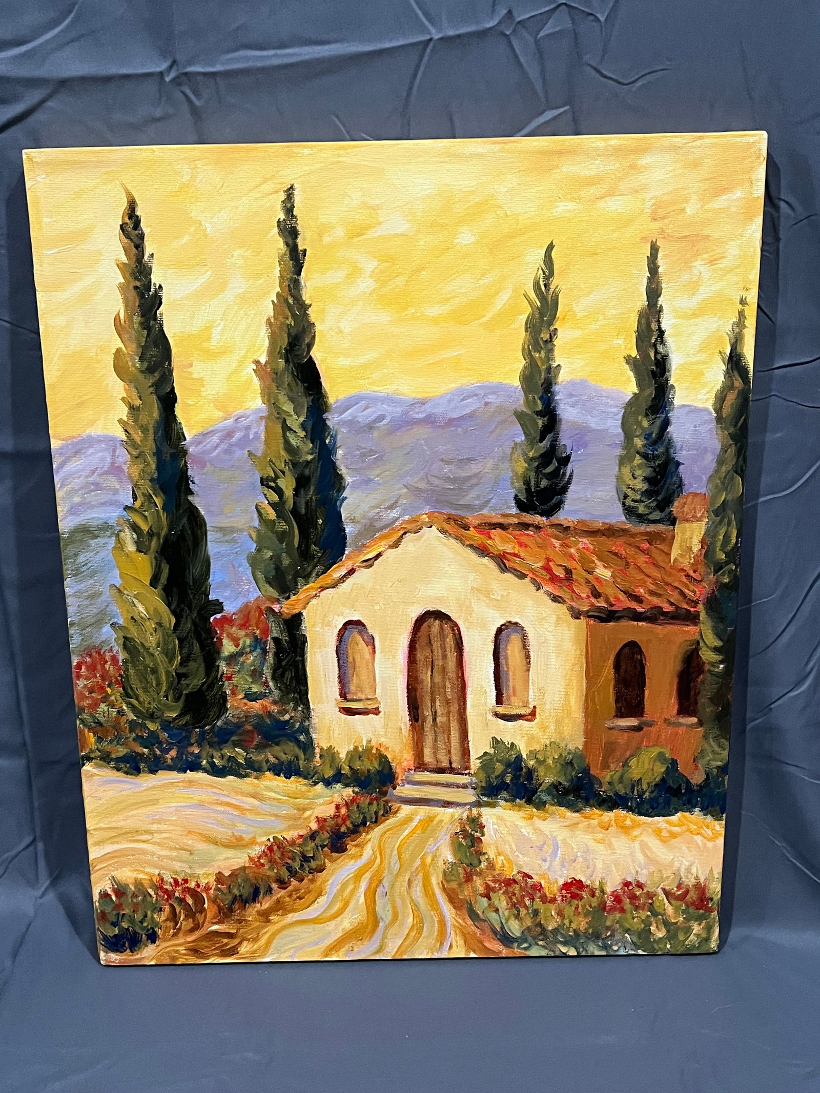 Oil on Canvas - Cottage Scene (1 of 4)