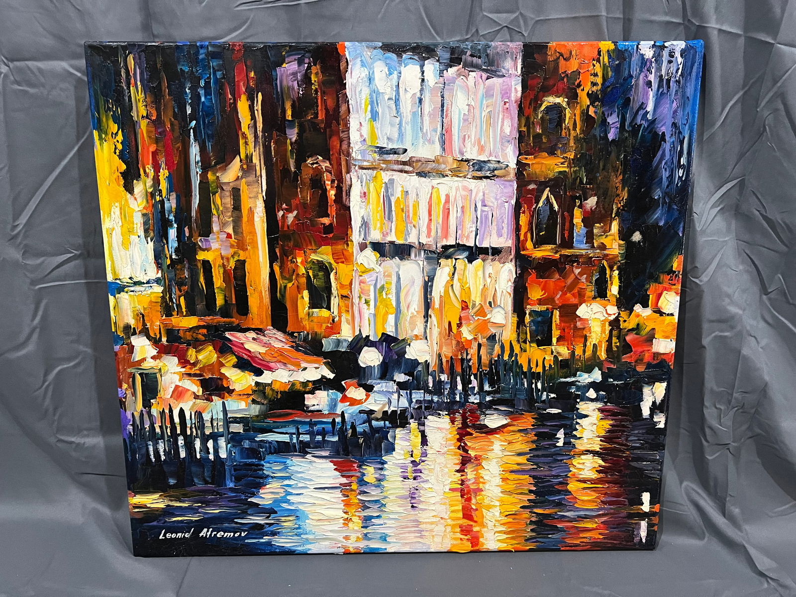 Signed Leonid Atremov â€œAmusement Loneliness #2â€ Oil on Canvas: Signed Leonid Atremov â€œAmusement Loneliness #2â€ Oil on Canvas. No frame