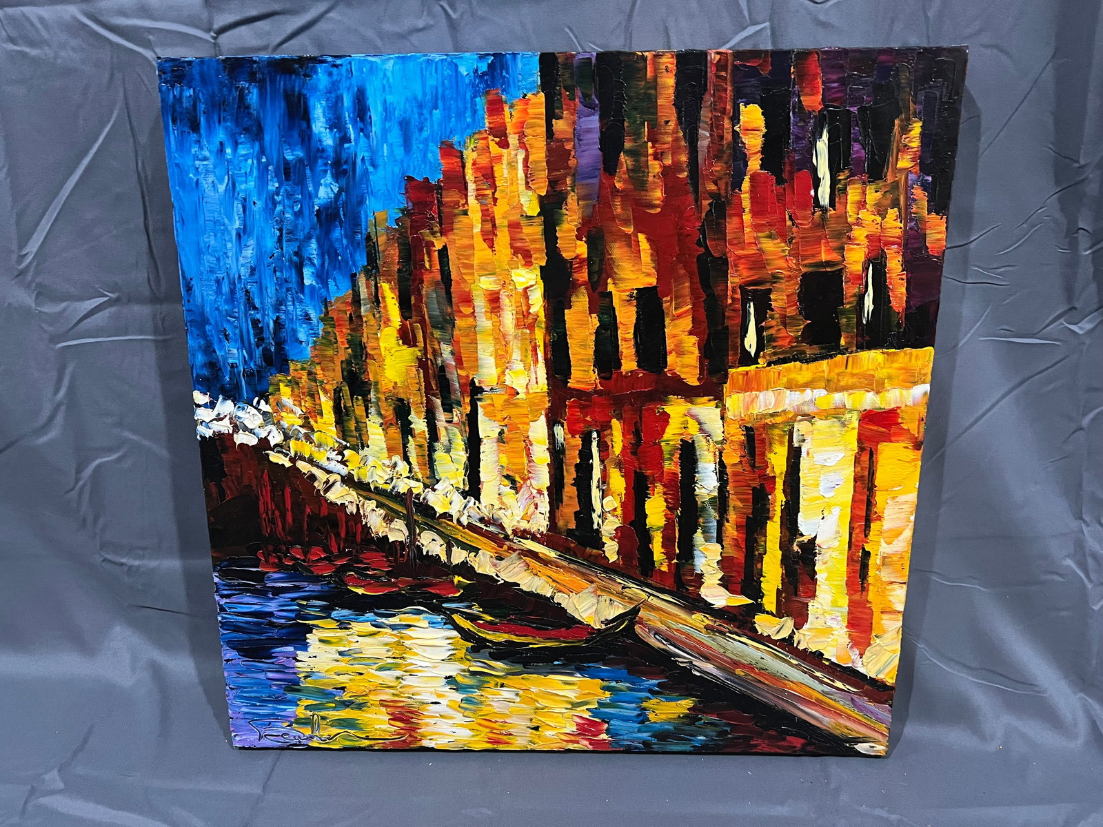 Signed Beata Sasik"Venetian Glow" Oil on Canvas (1 of 6)