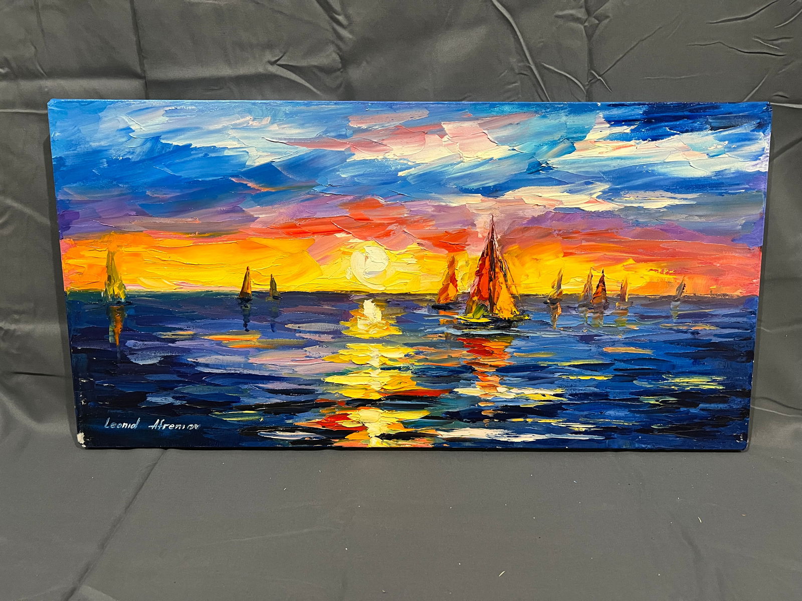 Signed Leonid Atremov " Ways to Love " Oil on Canvas: Signed Leonid Atremov " Ways to Love #4â€ Oil on Canvas. No frame