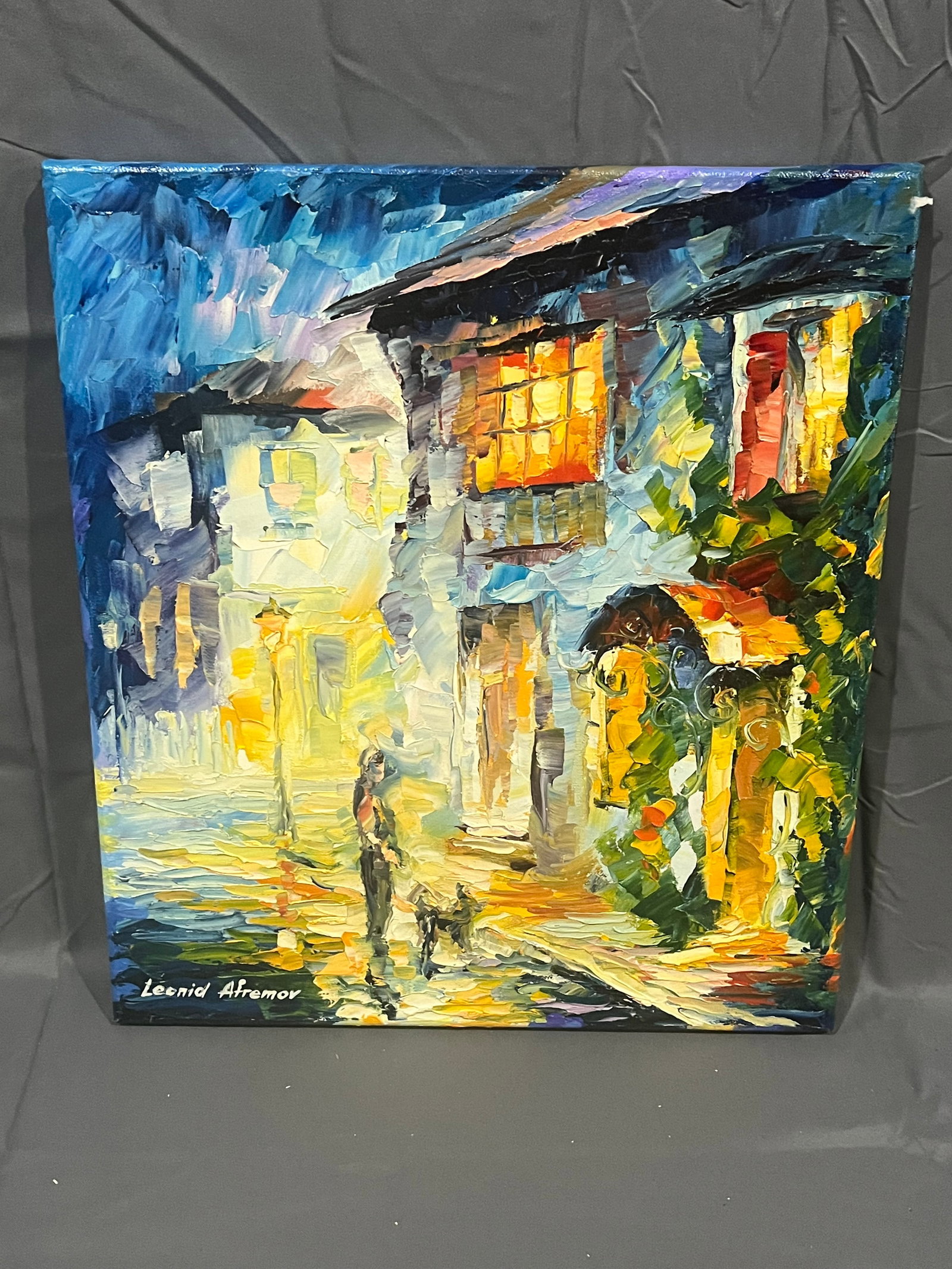 Signed Leonid Afremov OIl on Canvas â€œDonâ€™t Leave Me #2â: Signed Leonid Afremov OIl on Canvas â€œDonâ€™t Leave Me #2â€. No frame