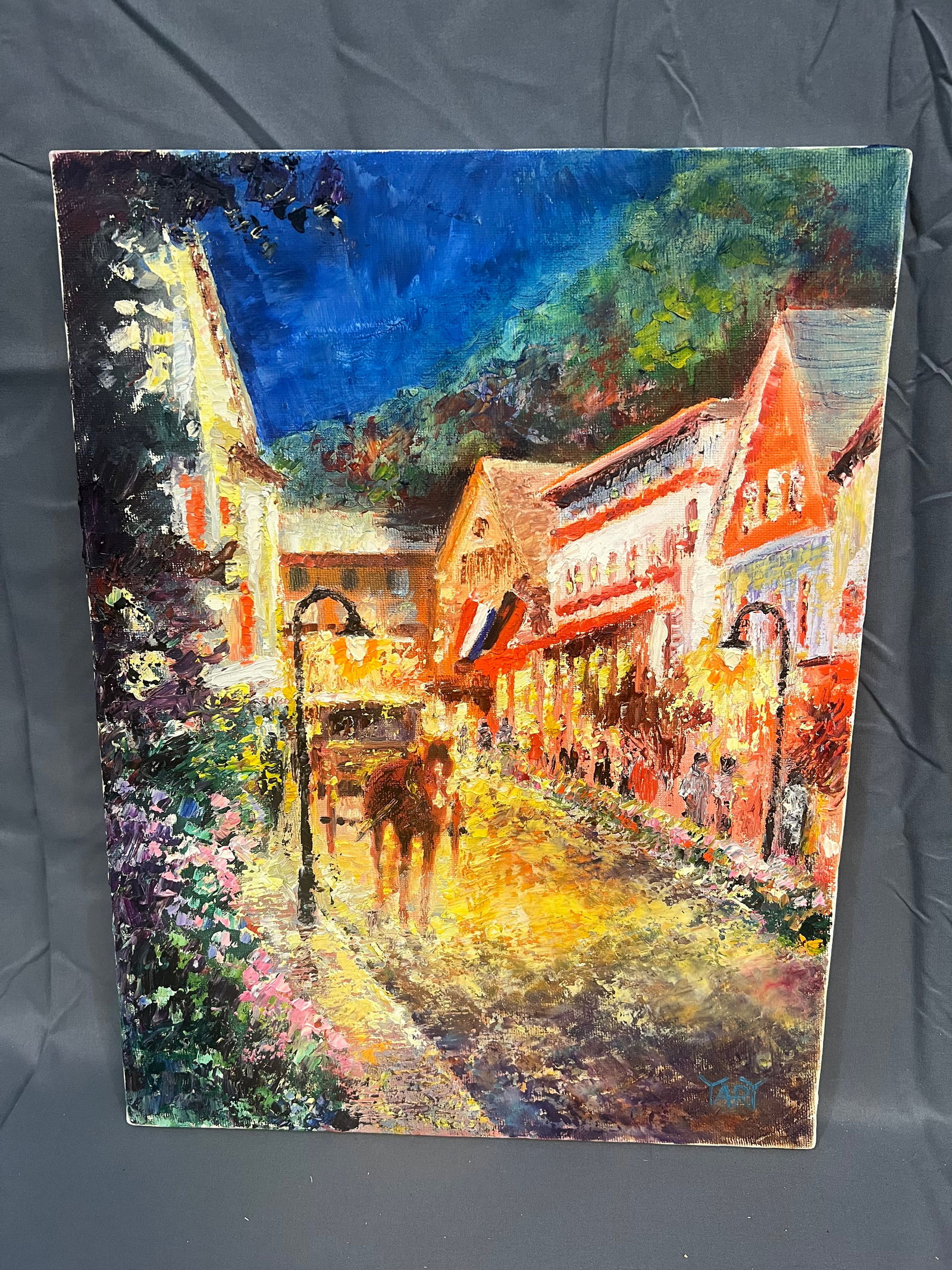 Signed Yary Oil one Canvas â€œOld Liechtensteinâ€: Signed Yary Oil one Canvas â€œOld Liechtensteinâ€. No frame