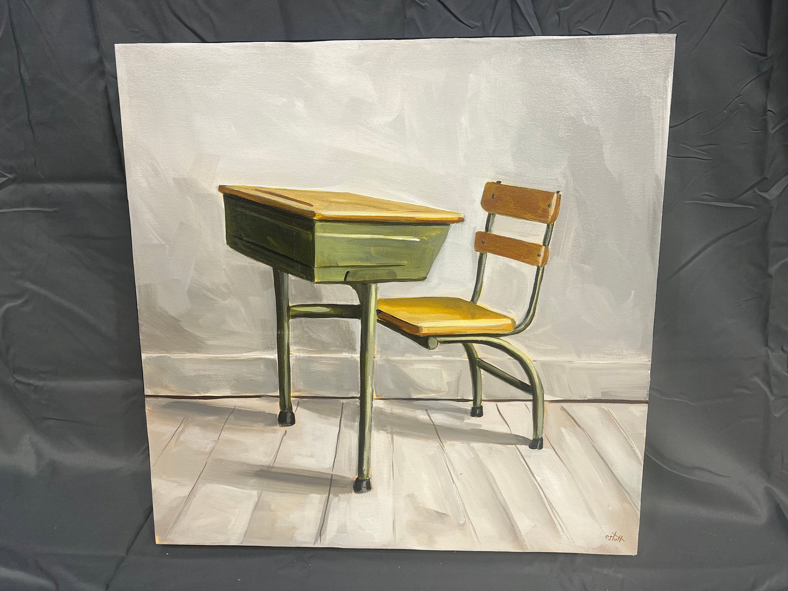 Signed Christopher Stott â€œChild School Deskâ€: Signed Christopher Stott â€œChild School Deskâ€. No frame