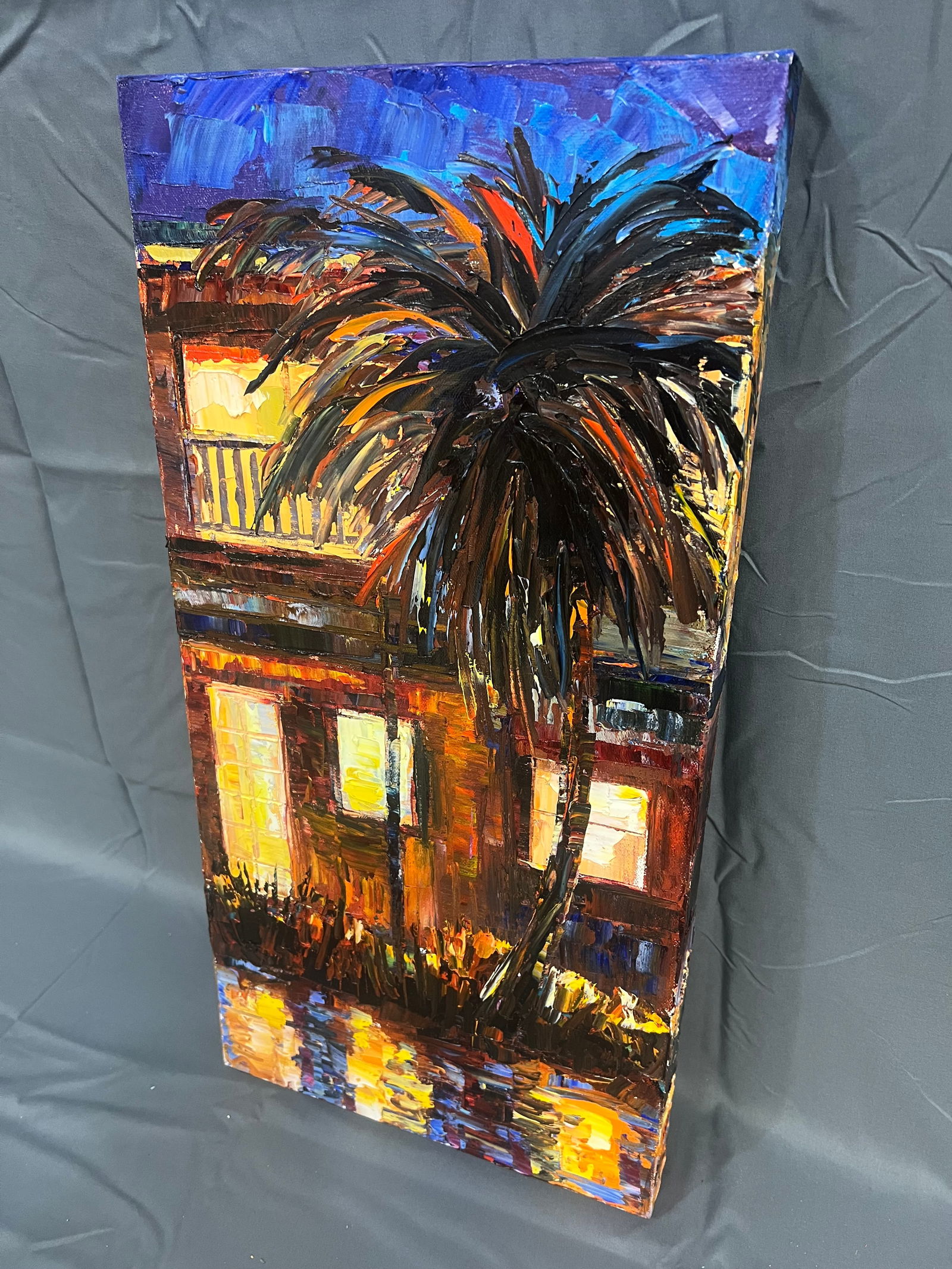 Signed D. Hurd - Palm Tree Scene - 2