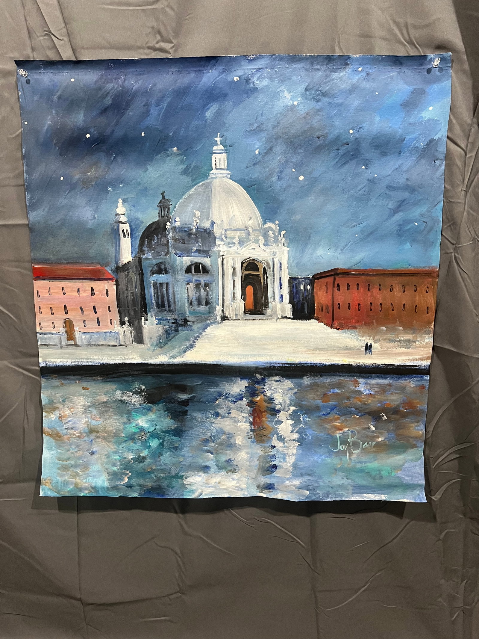 Signed Joy Baer Oil on Canvas - Venice: Signed Joy Baer Oil on Canvas - â€œVeniceâ€. No frame