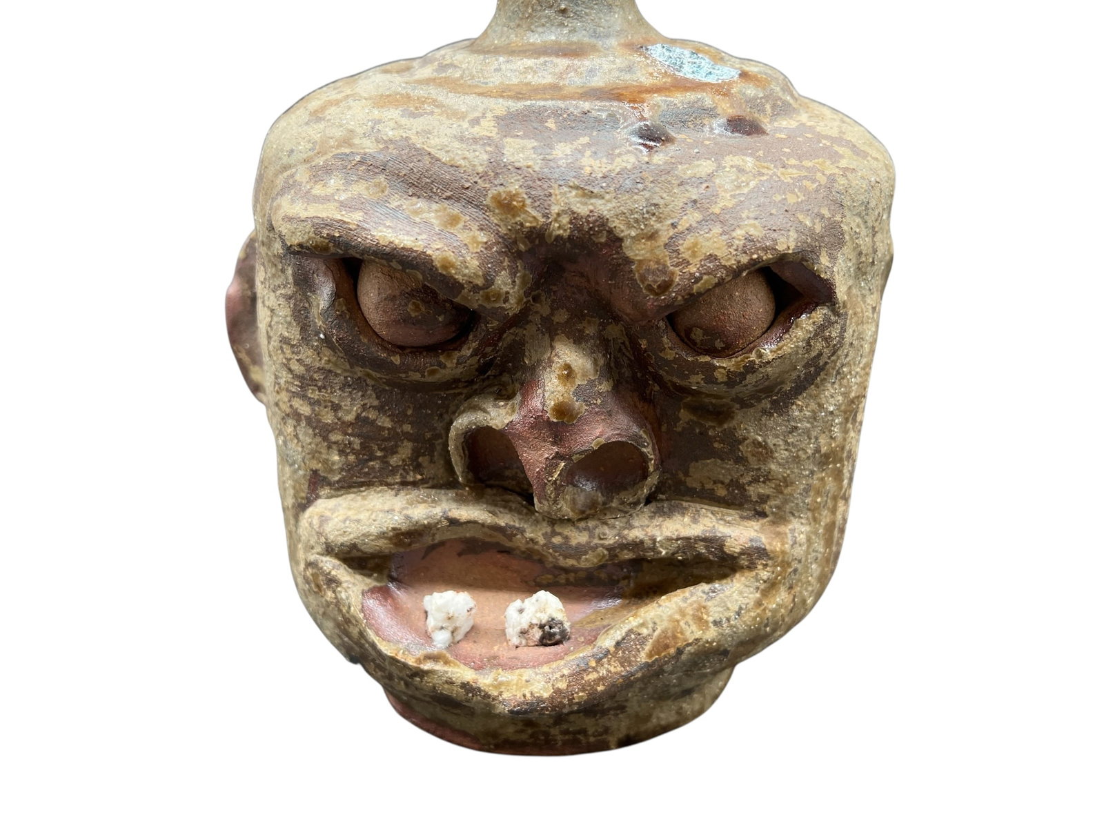 Signed Cornbread #32 Pottery Face Jug - 4
