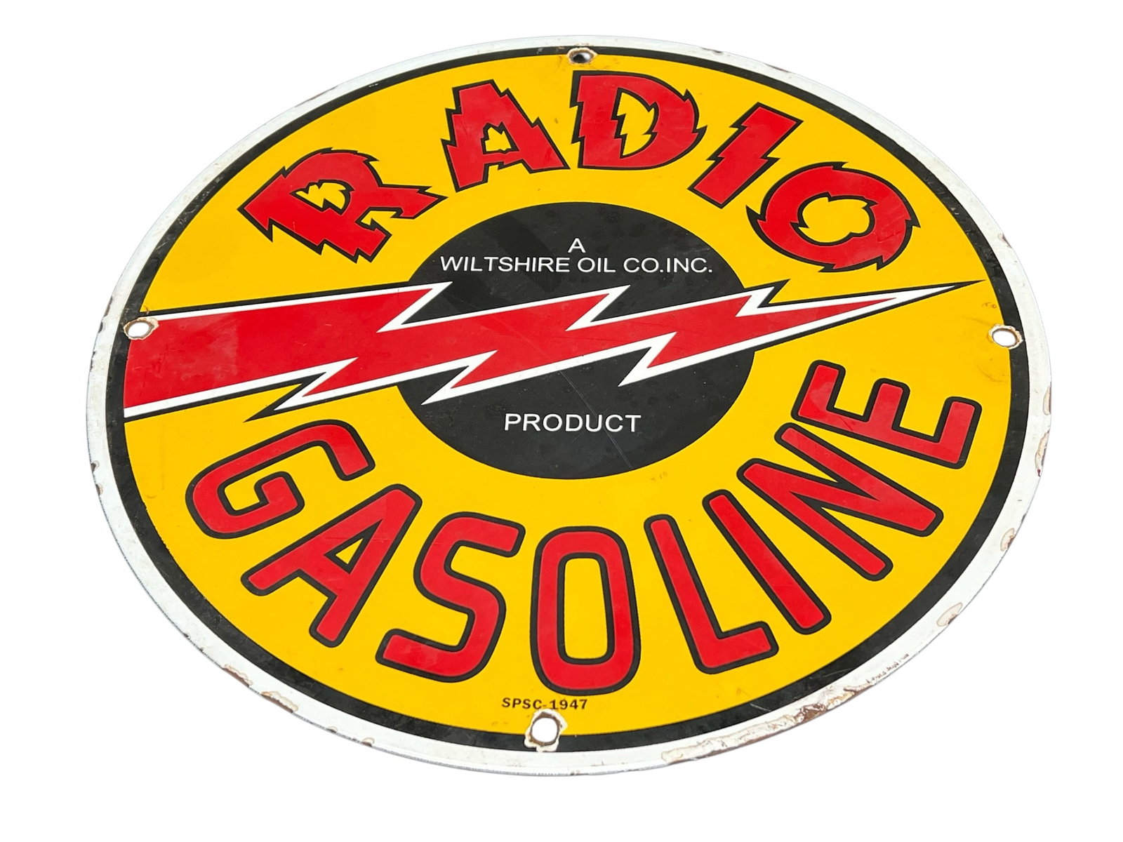 Radio Gasoline Porcelain Advertising Sign: Radio Gasoline Porcelain Advertising Sign. Possibly reproduction.