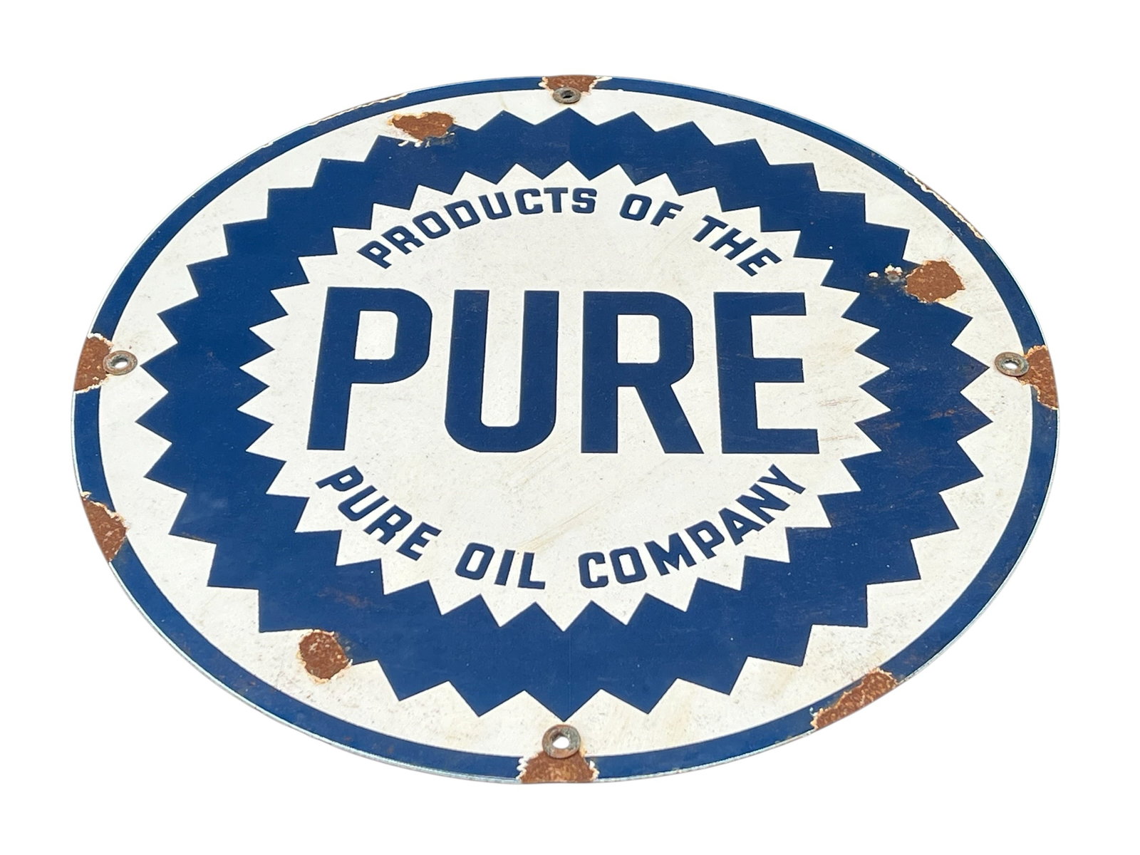 Pure Oil Company Porcelain Advertising Sign (1 of 3)