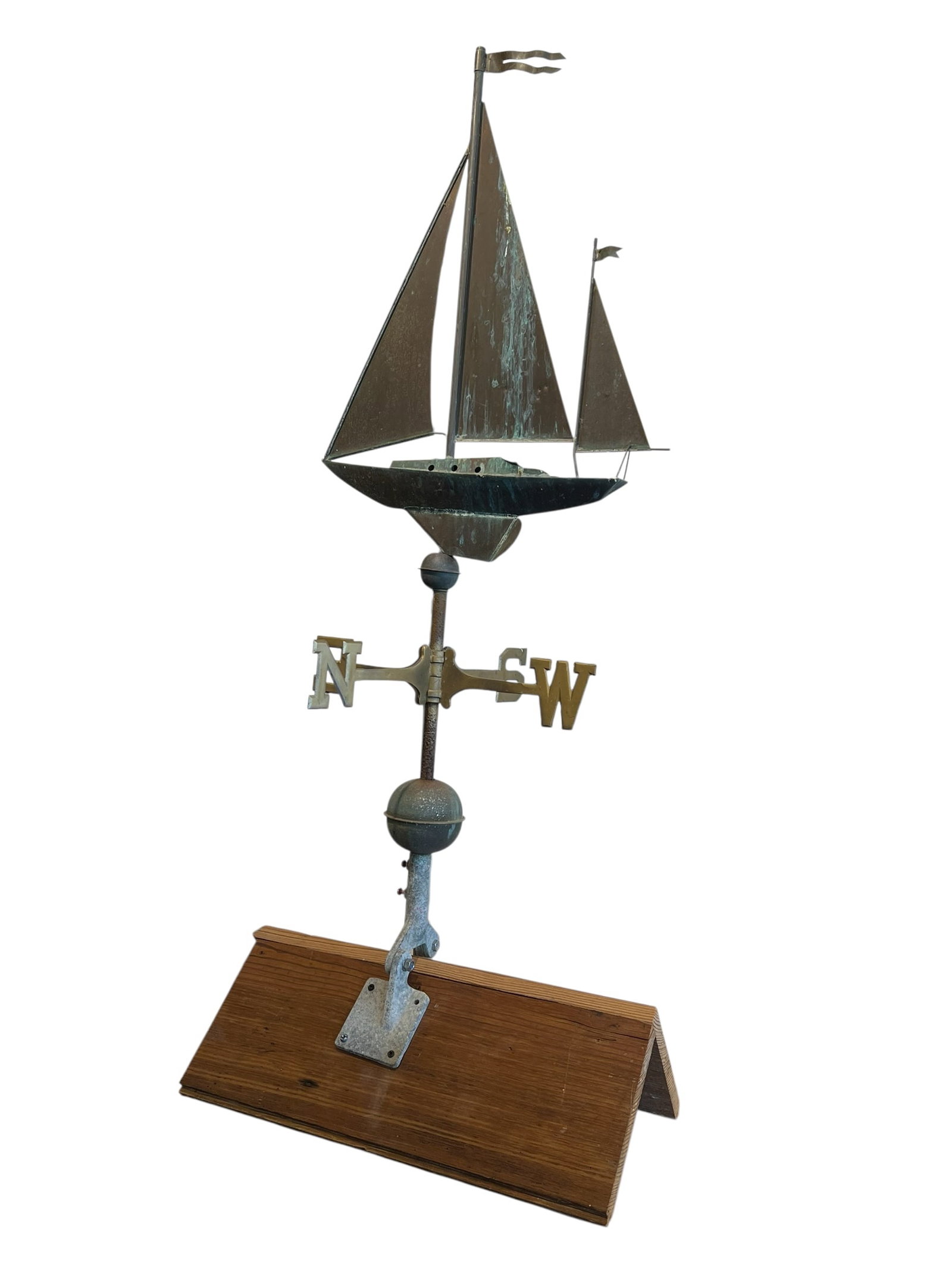 Early Copper Sailboat Weather Vane (1 of 5)