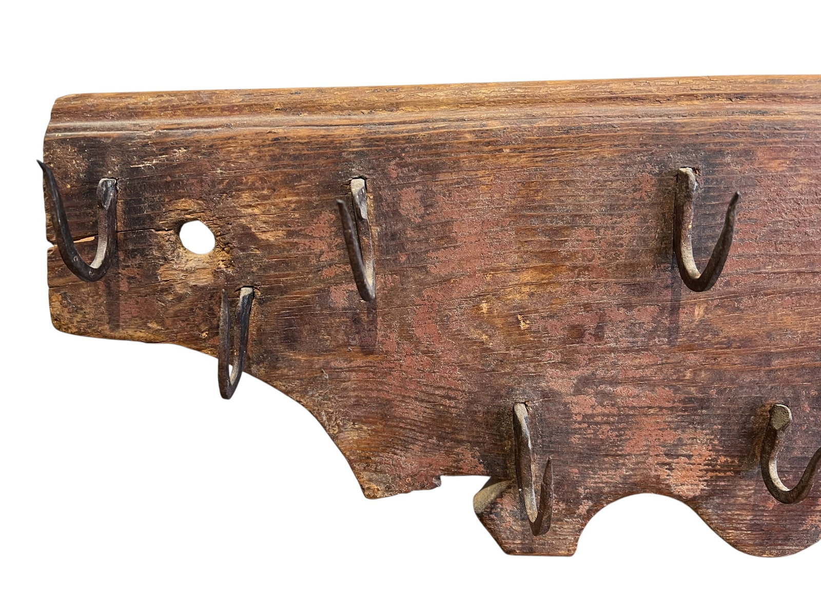 Early Wooden Rack with Multiple Hooks - 3