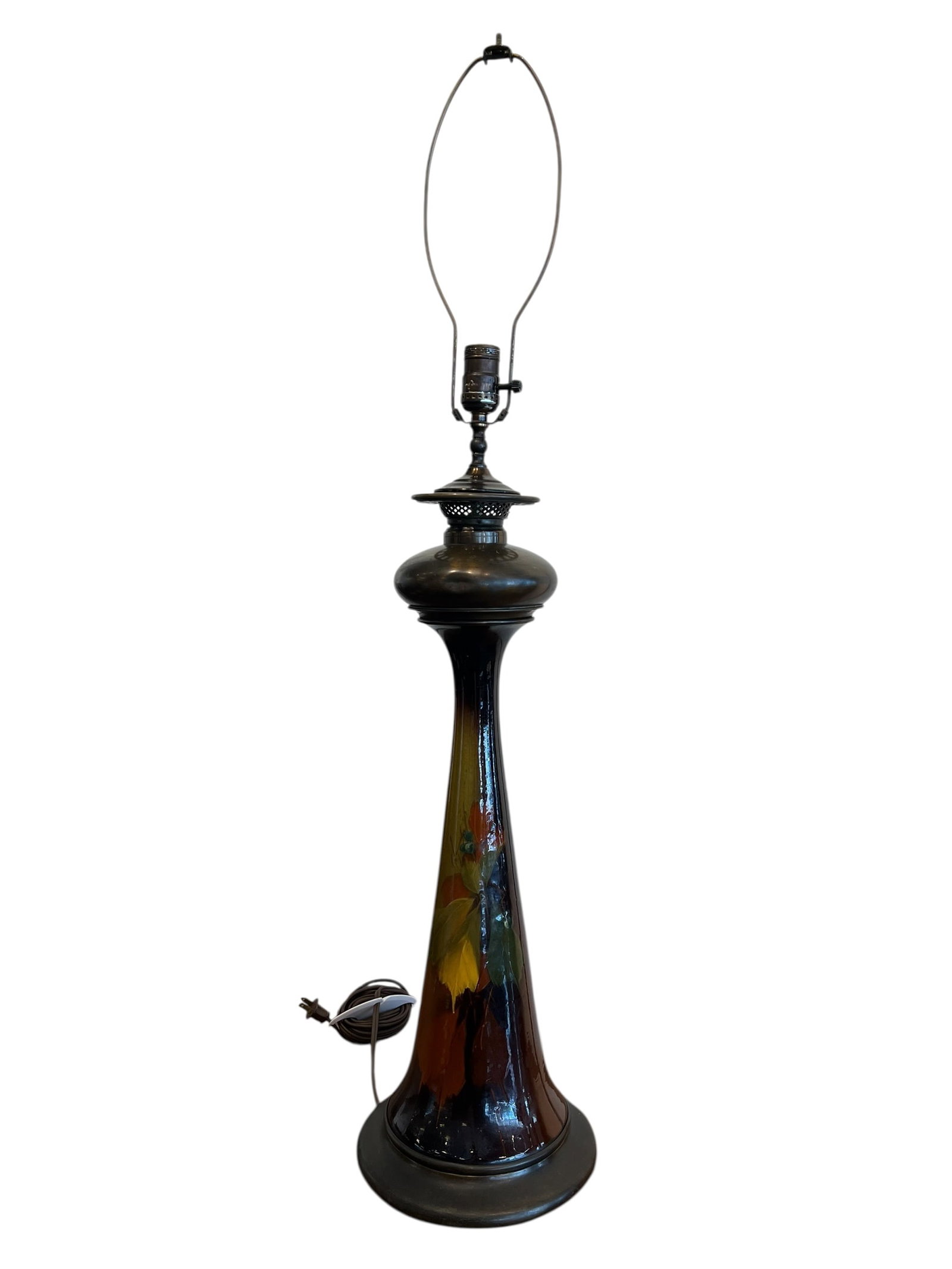 Weller Louwelsa Signed Myers Art Pottery Lamp: Weller Louwelsa Signed Myers Art Pottery Lamp. No shade.