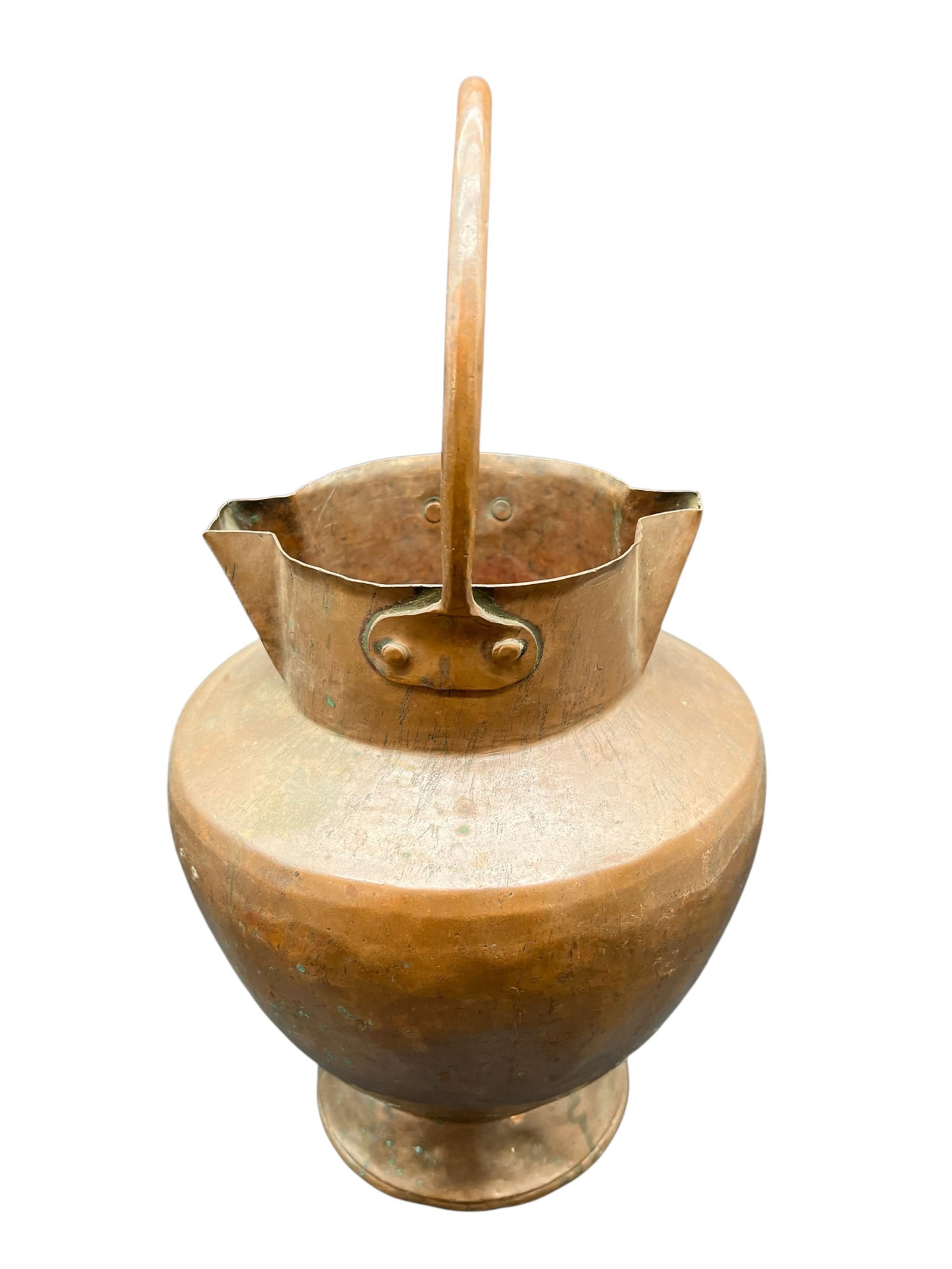 Antique Copper Water Carrier: Antique Copper Water Carrier. Often referred to as a primitive or Italian farmhouse vessel