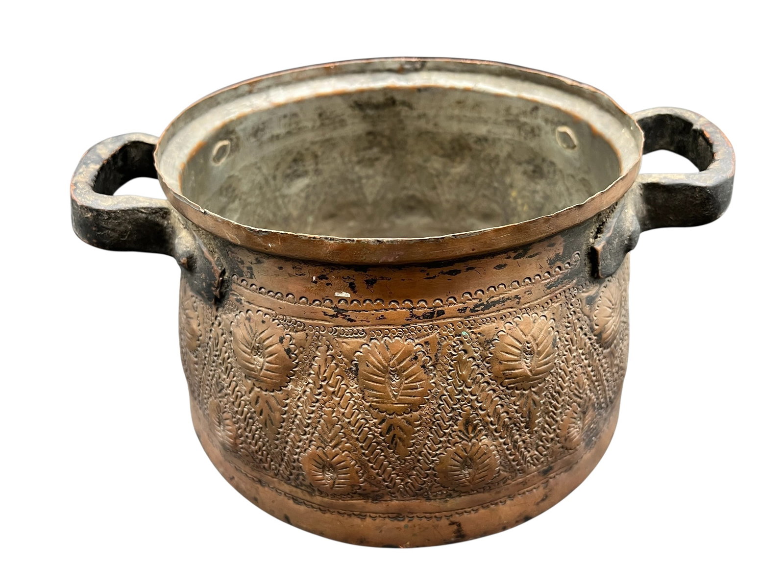Hand Hammered Vintage Copper Pot with Handle (1 of 5)