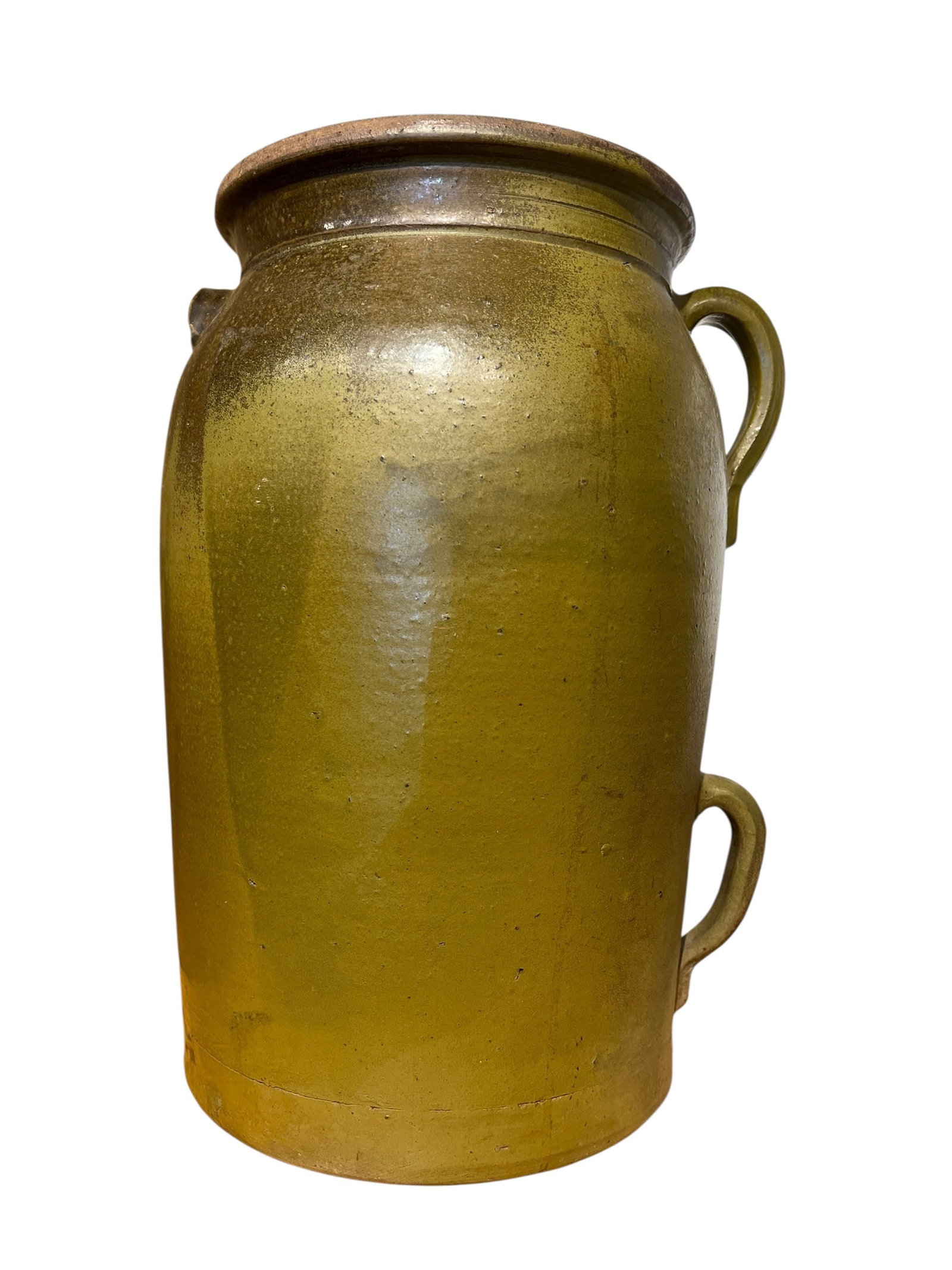 Rockmills AL Double Handled 4 Gallon Churn: Rockmills AL Double Handled 4 Gallon Churn. Has dasher and lid. Double handle on one side and lug handle on other side.