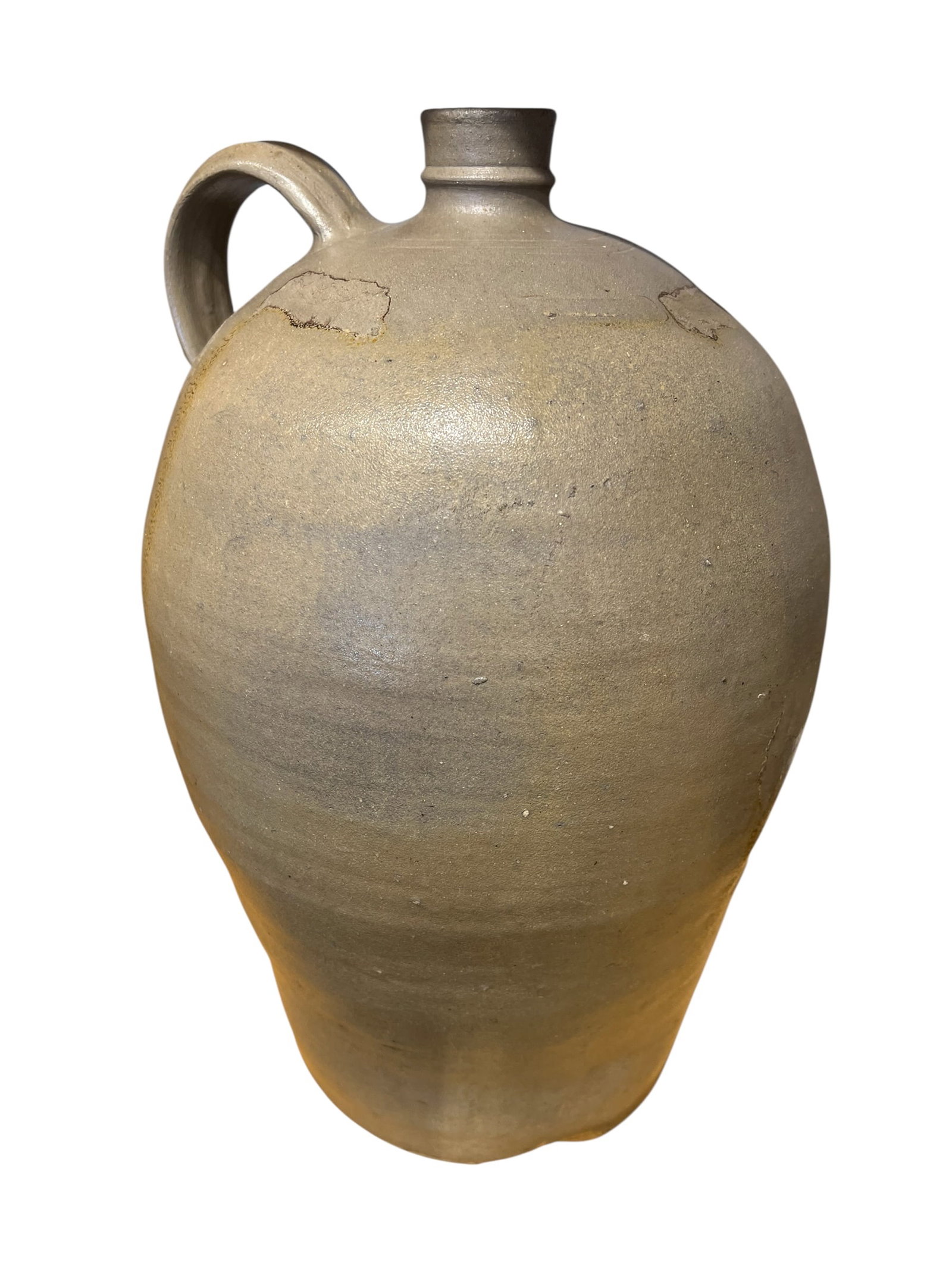 Attributed to Stratsburg VA Pottery Jug: Attributed to Stratsburg VA Pottery Jug. Single handle. Gray Glazed Stoneware