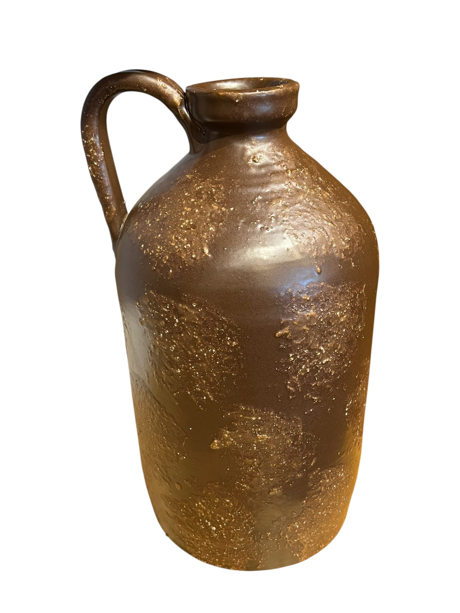 Textured Brown Glaze 1 Gallon Jug: Textured Brown Glaze 1 Gallon Jug. Single handle.