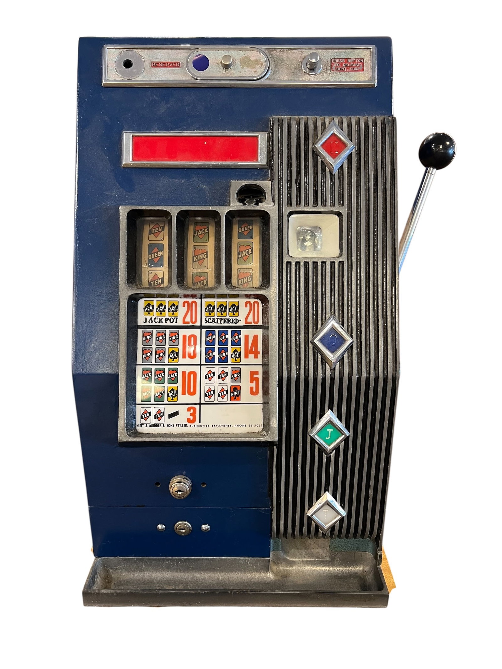 vintage Nutt & Muddle "Silver Jubilee" mechanical slot machine, (1 of 10)