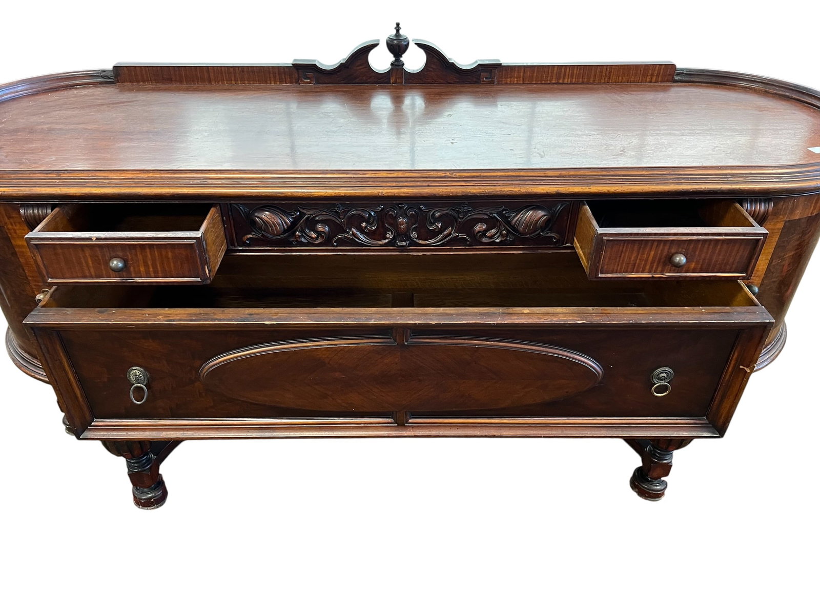 Jacobean Style Walnut Sideboard Buffet - 4