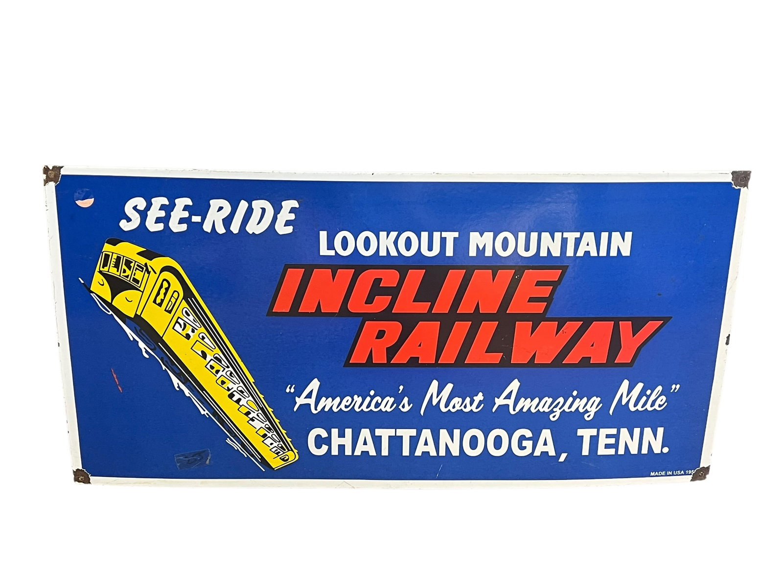 Incline Railway Porcelain Advertising Sign (1 of 4)