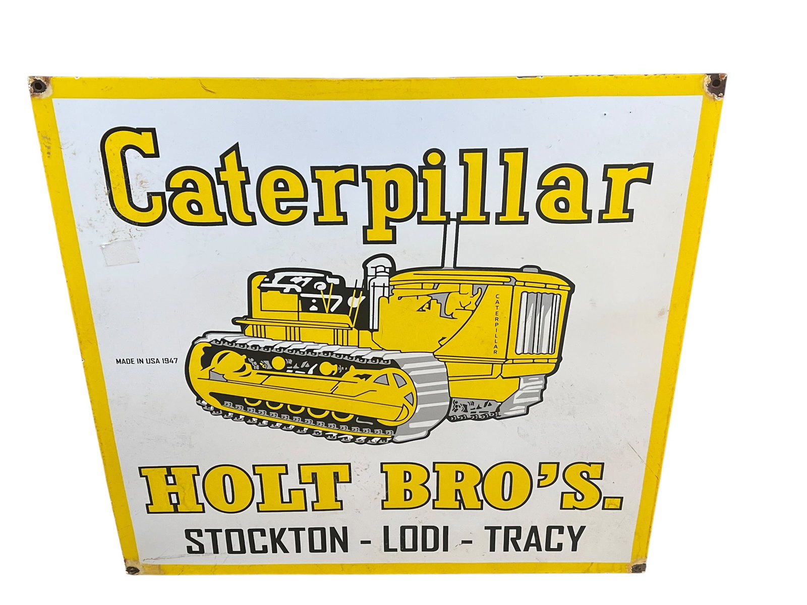 Caterpillar Holt Bros. Porcelain Advertising Sign (1 of 3)