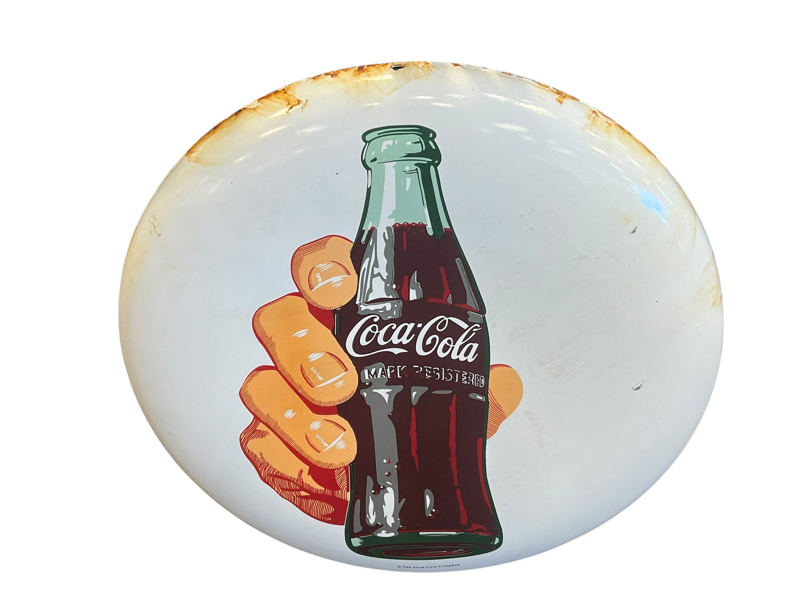 Coca Cola Button Porcelain Advertising Sign (1 of 4)