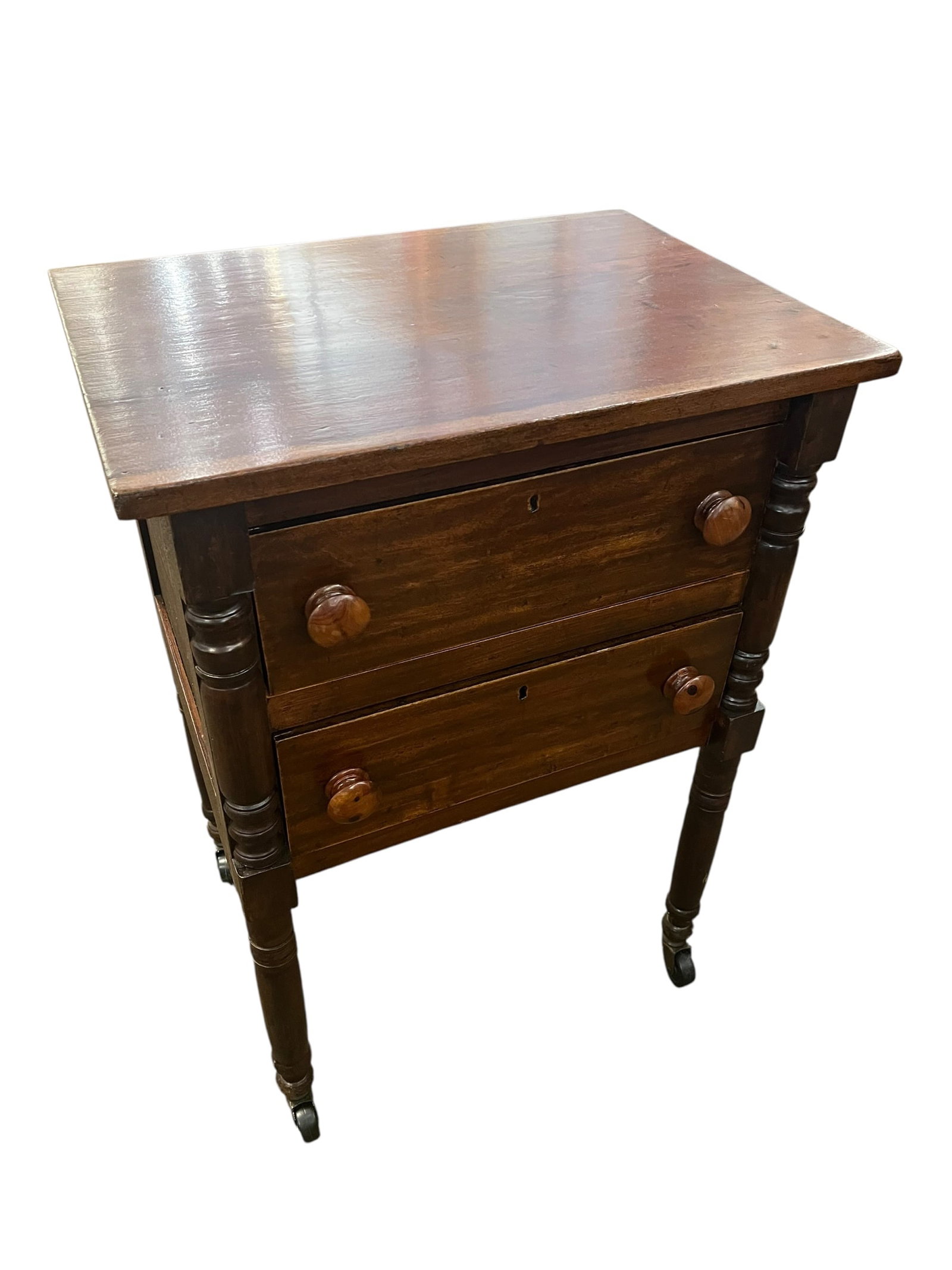 Mahogany 2 drawer stand side table - 2