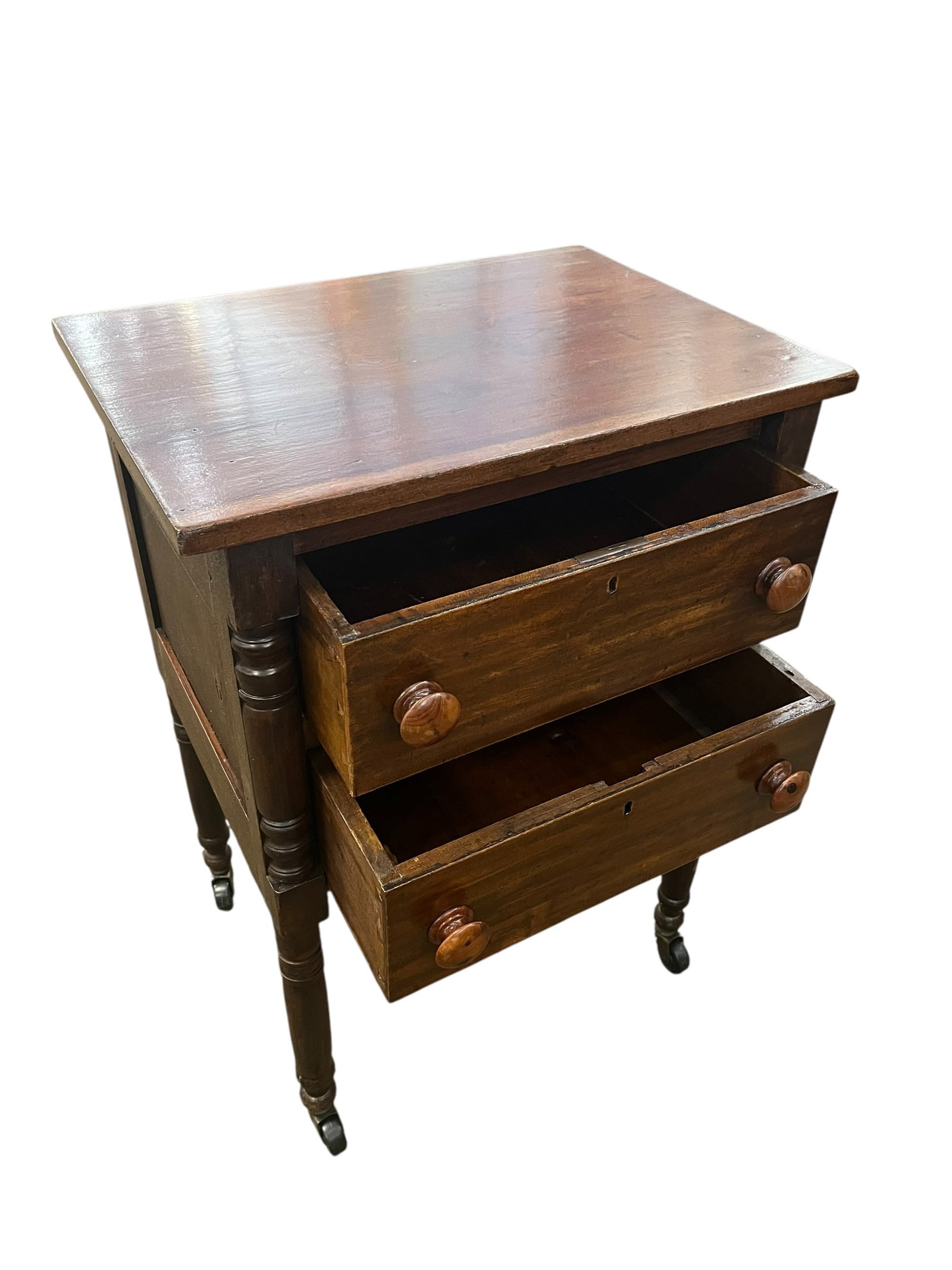 Mahogany 2 drawer stand side table - 4