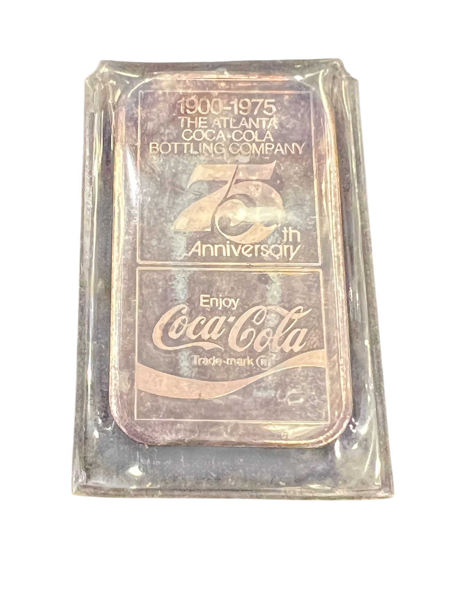 1900 - 1975 75th Anniversary Coca Cola Silver Bar (1 of 2)