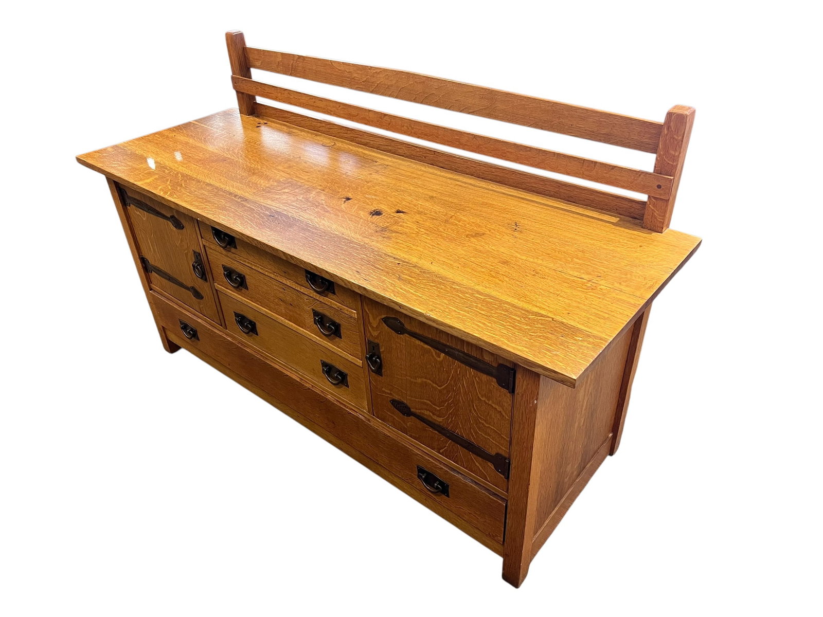 Gustav Stickley Mission oak strap-hinged sideboard (1 of 9)