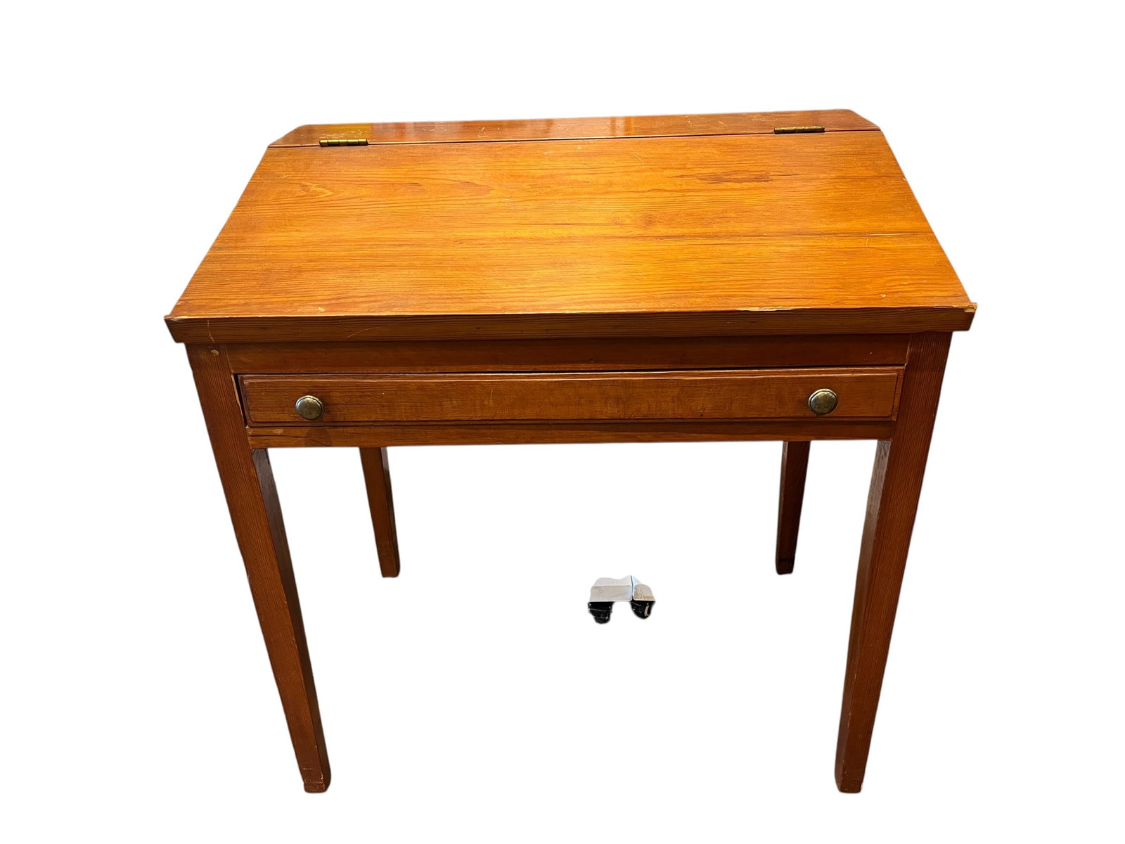 antique pine slant-top schoolmaster or plantation desk (1 of 6)
