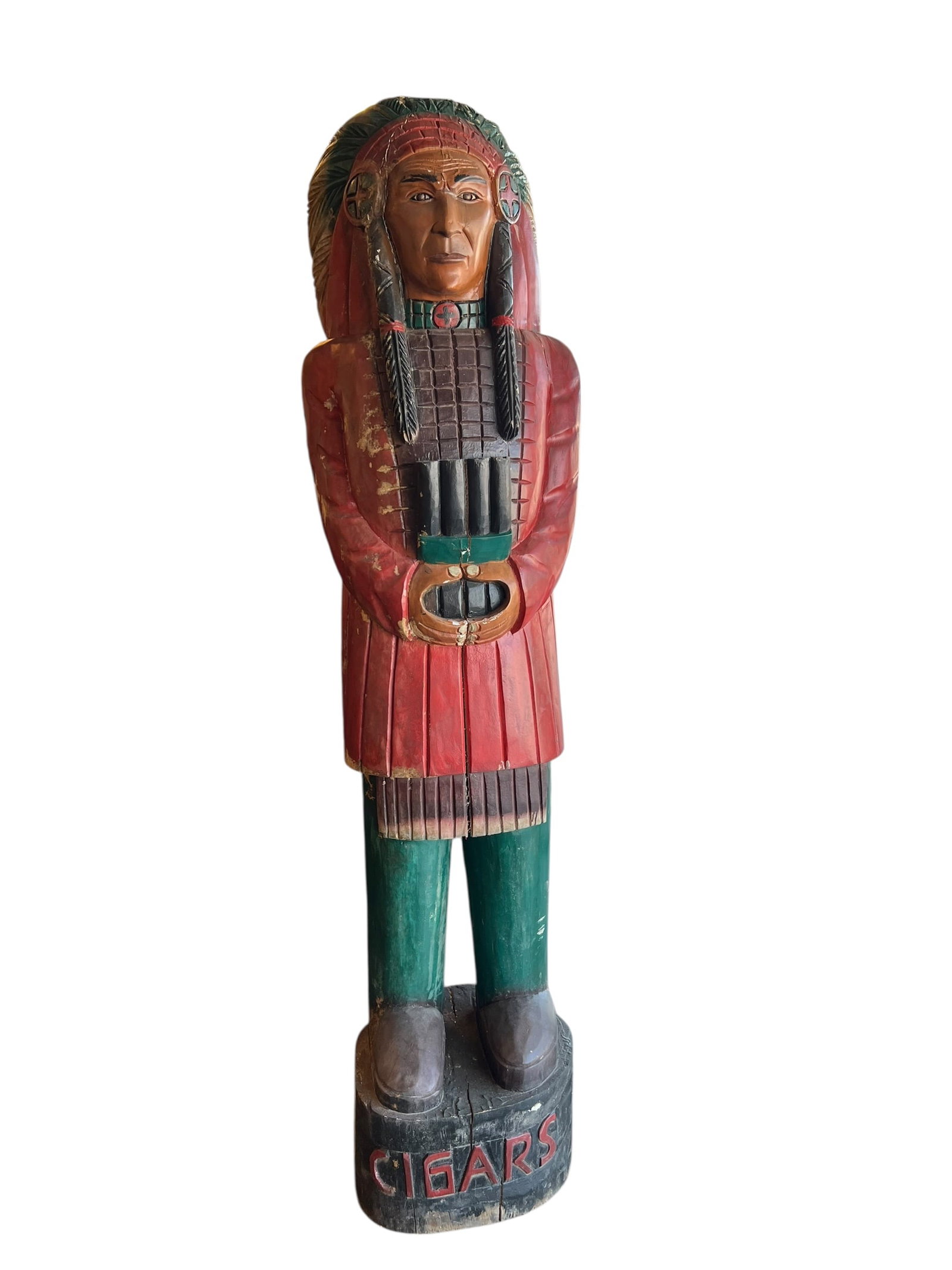 wooden cigar store Indian statue (1 of 7)