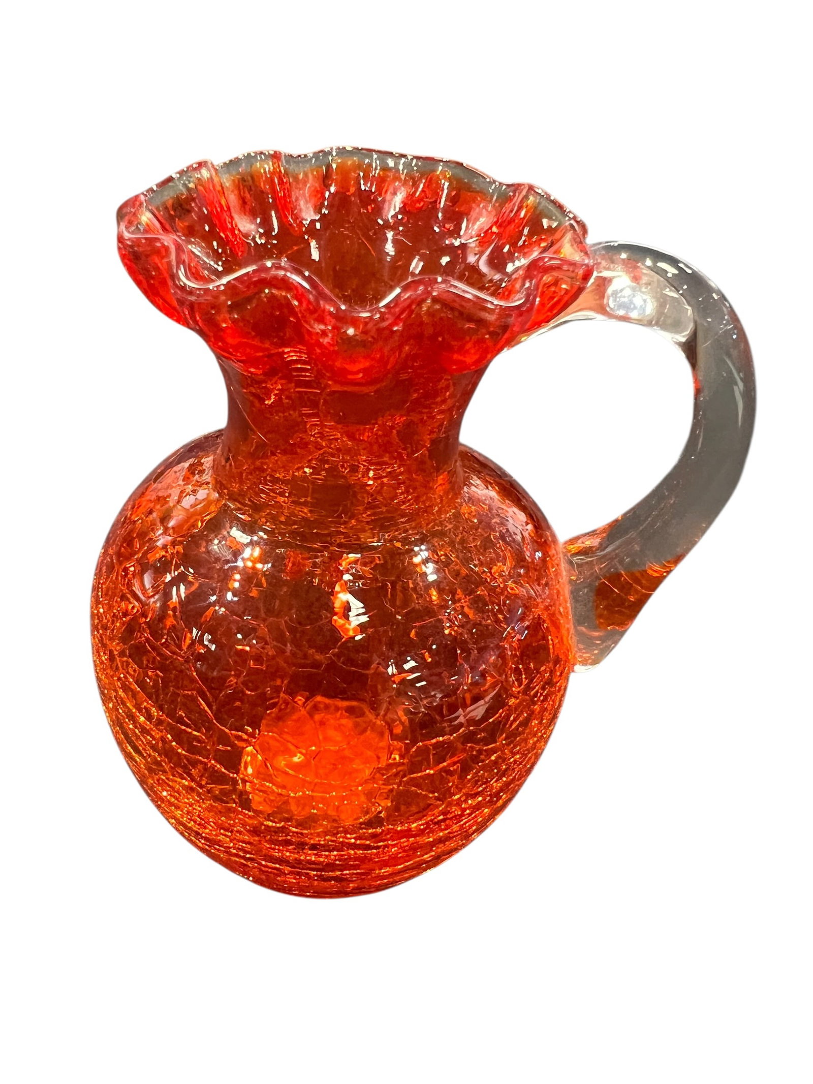 vintage Amberina crackle glass pitcher (1 of 3)