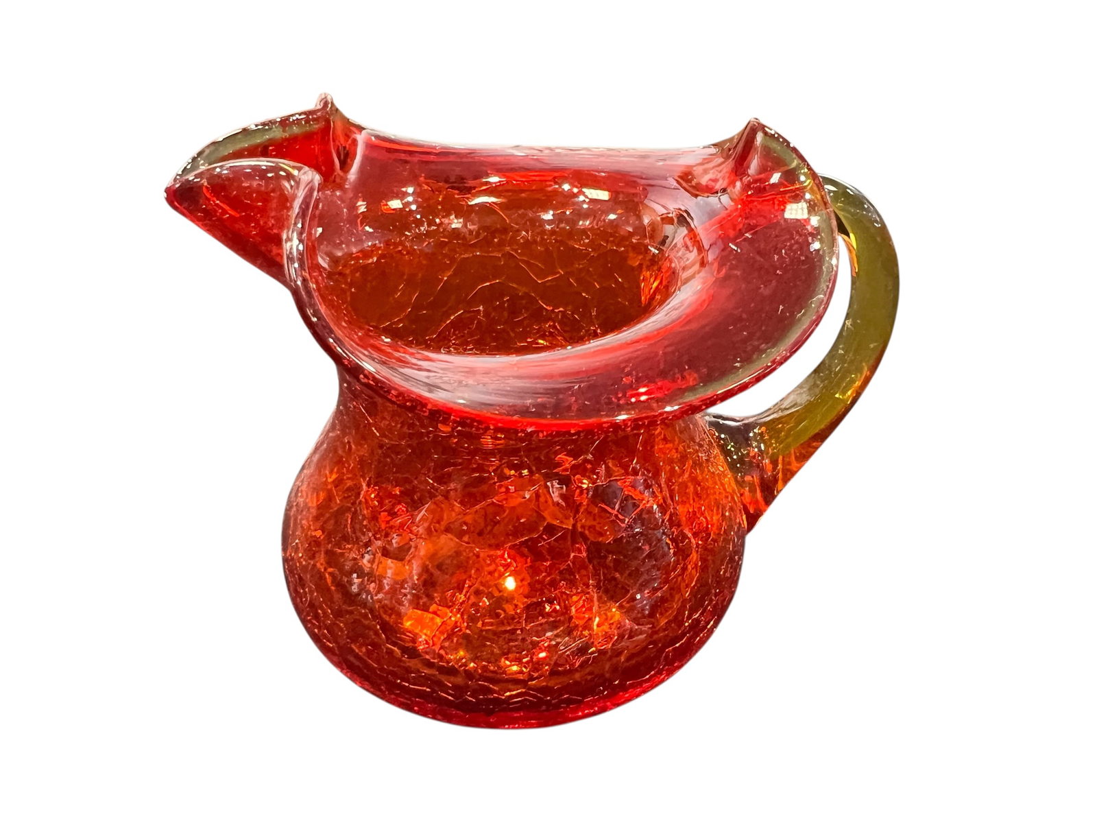 vintage Amberina crackle glass pitchers (1 of 3)
